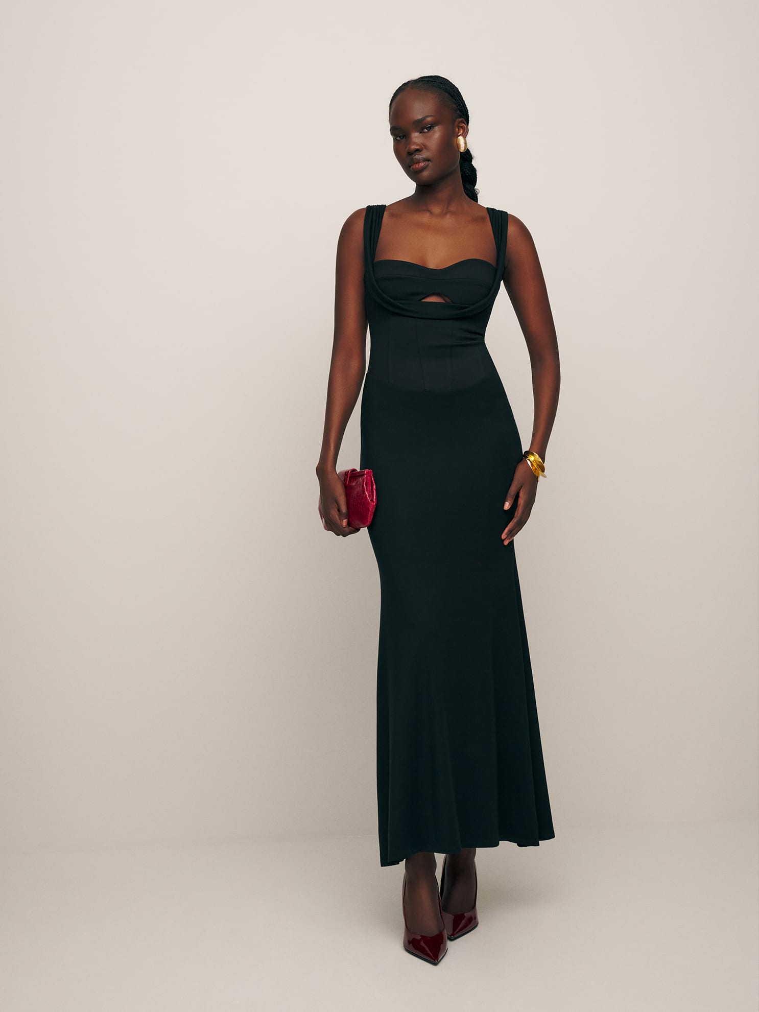 Reformation Malia Knit Dress In Black