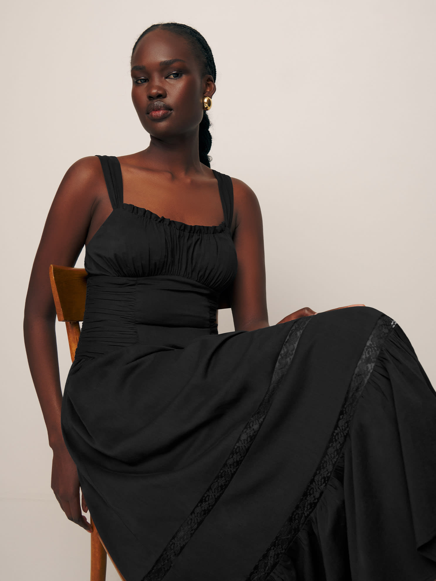 Reformation Lisette Dress In Black