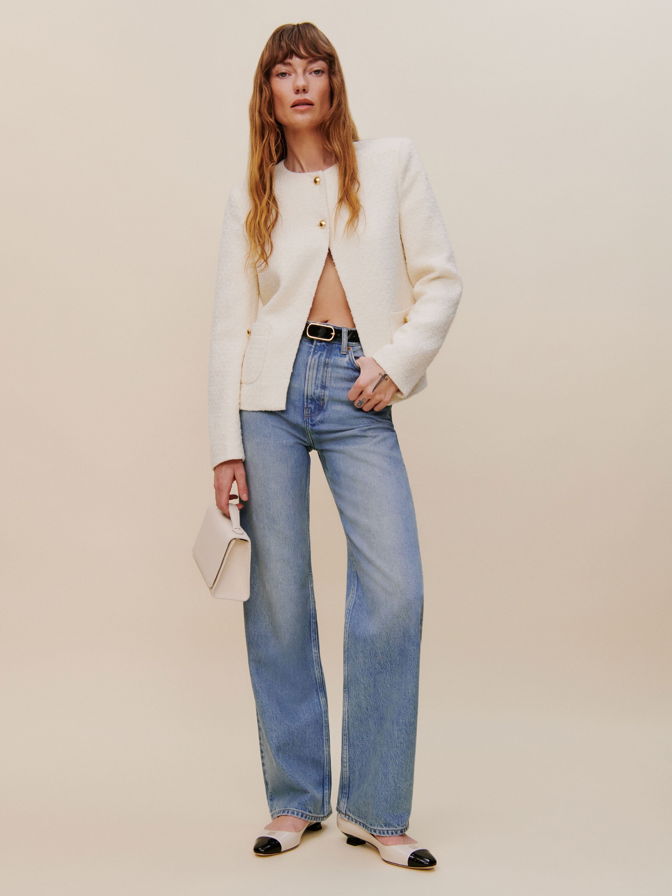 Shop Reformation Cary High Rise Slouchy Straight Leg Jeans In Dillon