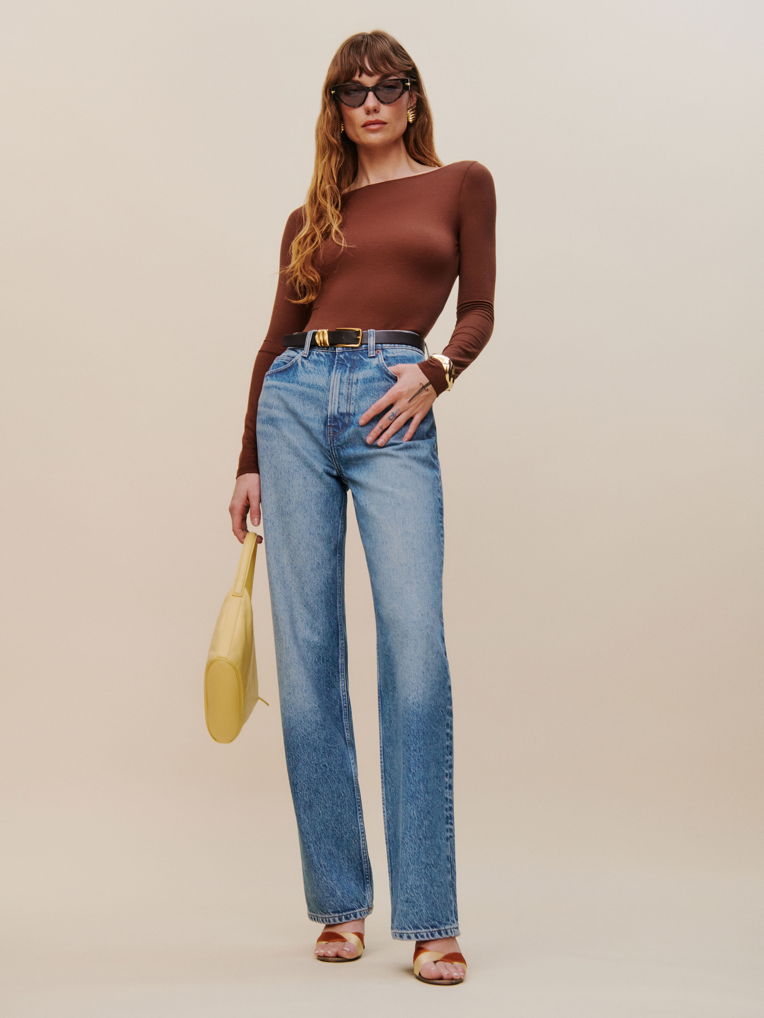 Shop Reformation Cary High Rise Slouchy Straight Leg Jeans In Colorado