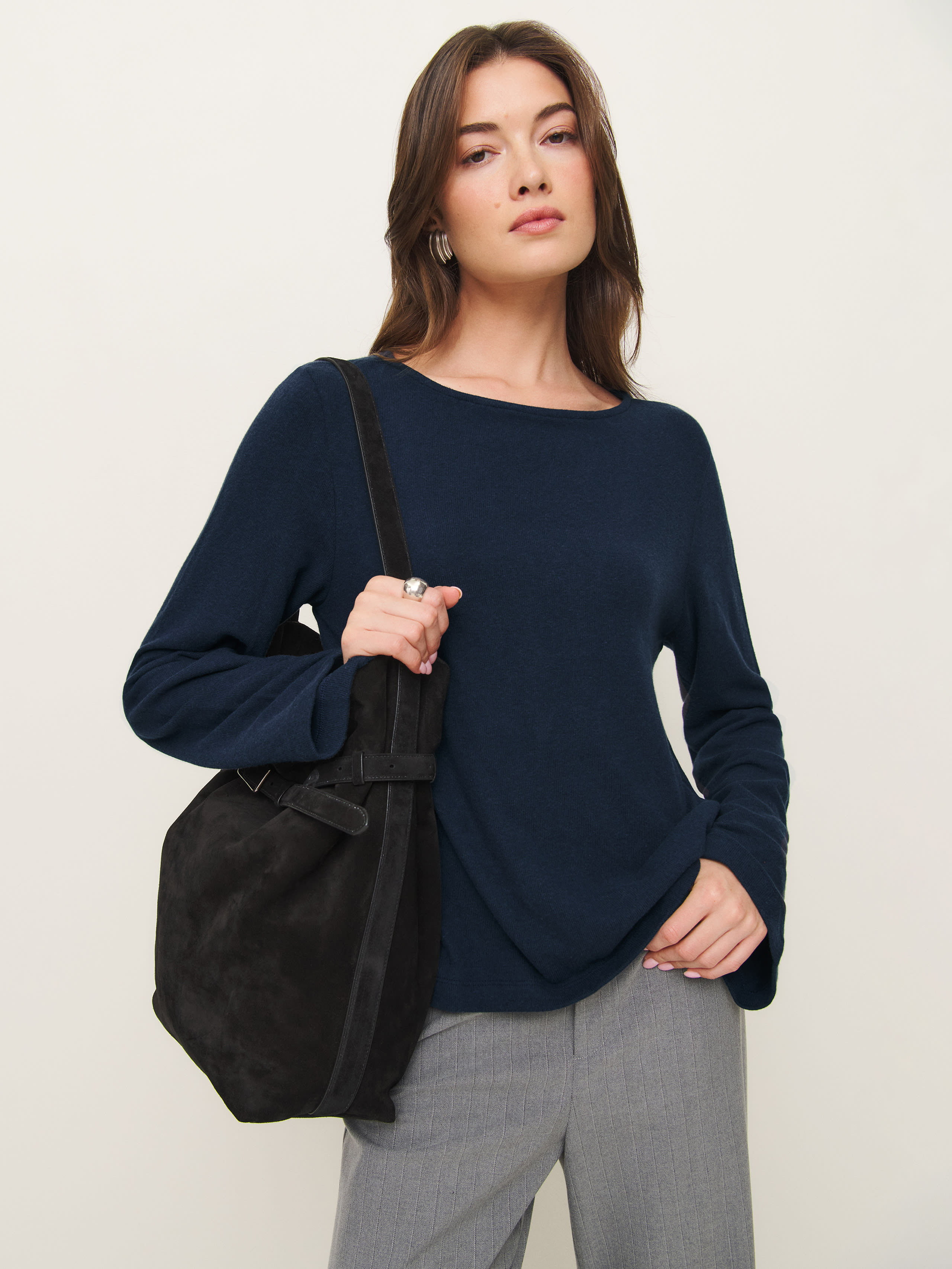 Reformation Eternity Knit Top In Midnight