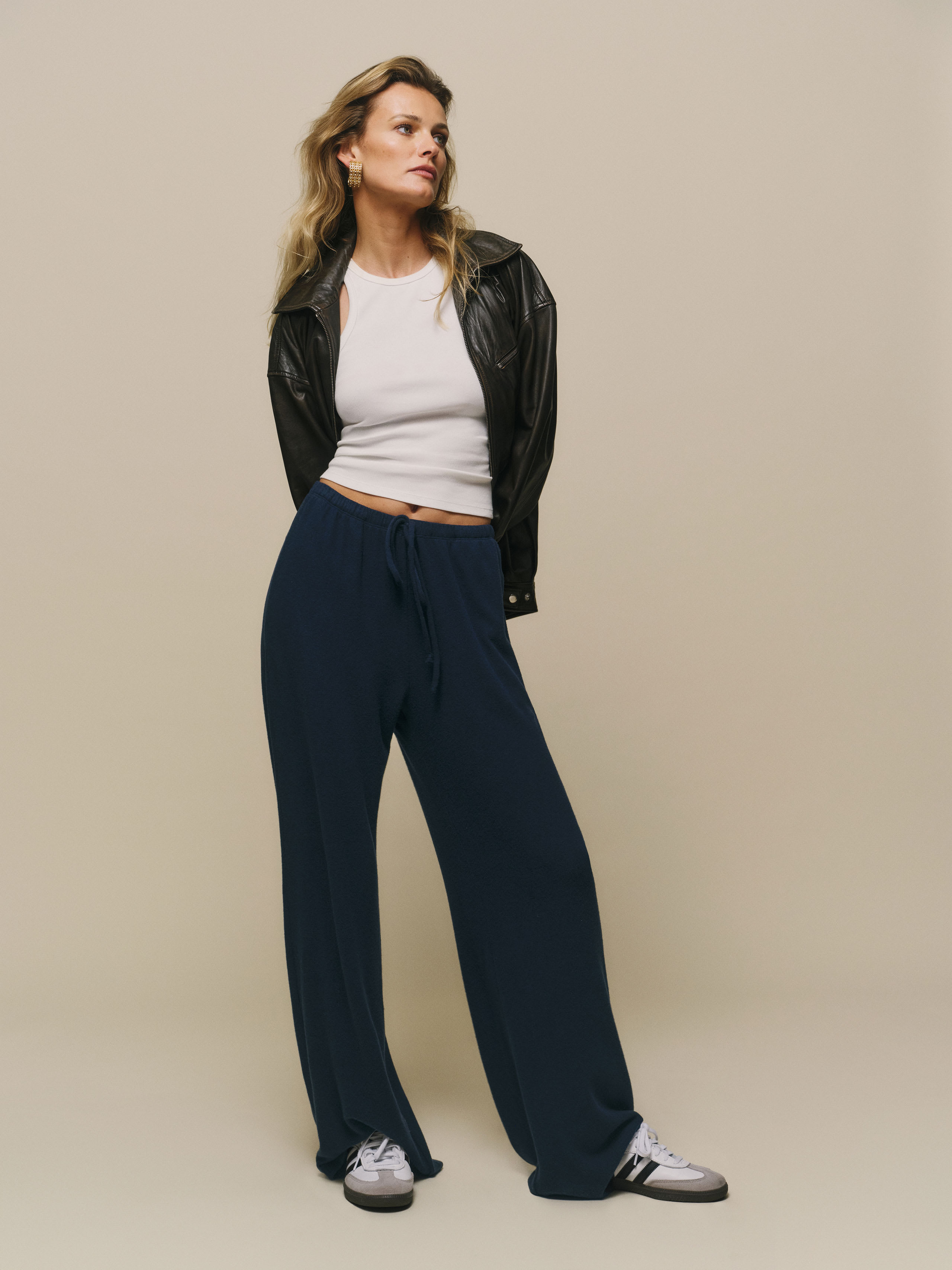 Reformation Olina Knit Pant In Midnight