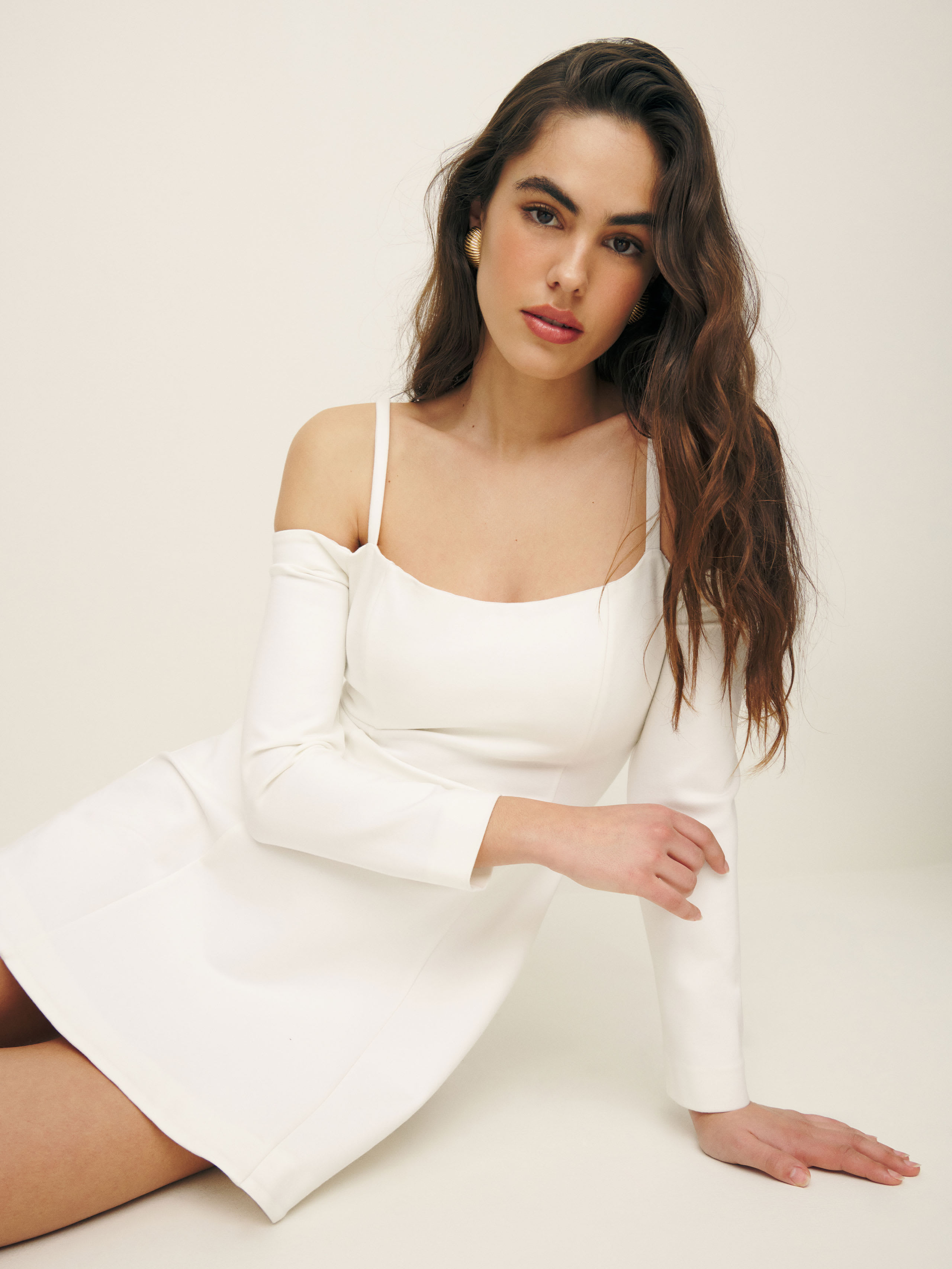 Reformation Donatella Knit Dress In White