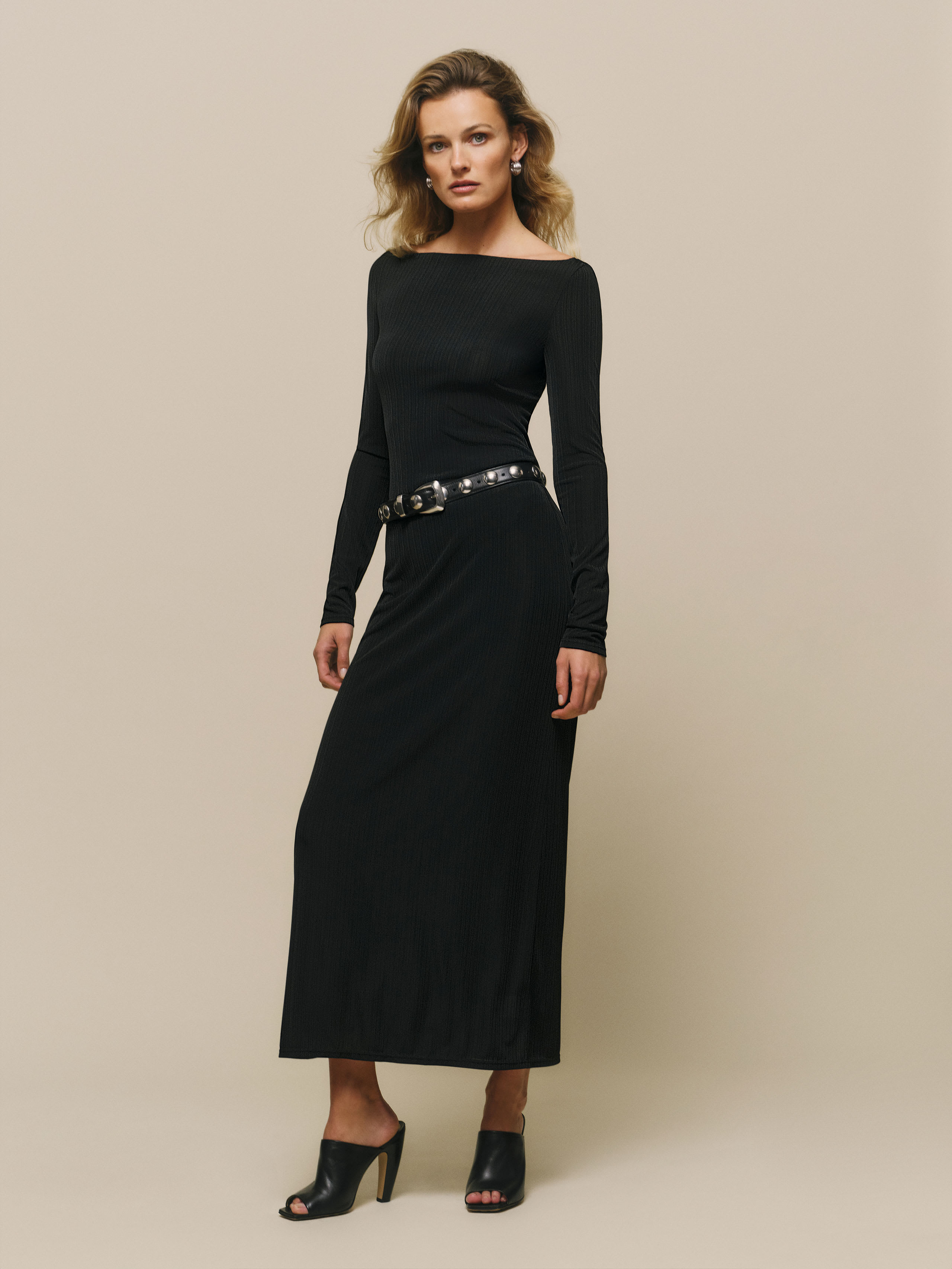 Reformation Zoya Knit Dress In Black