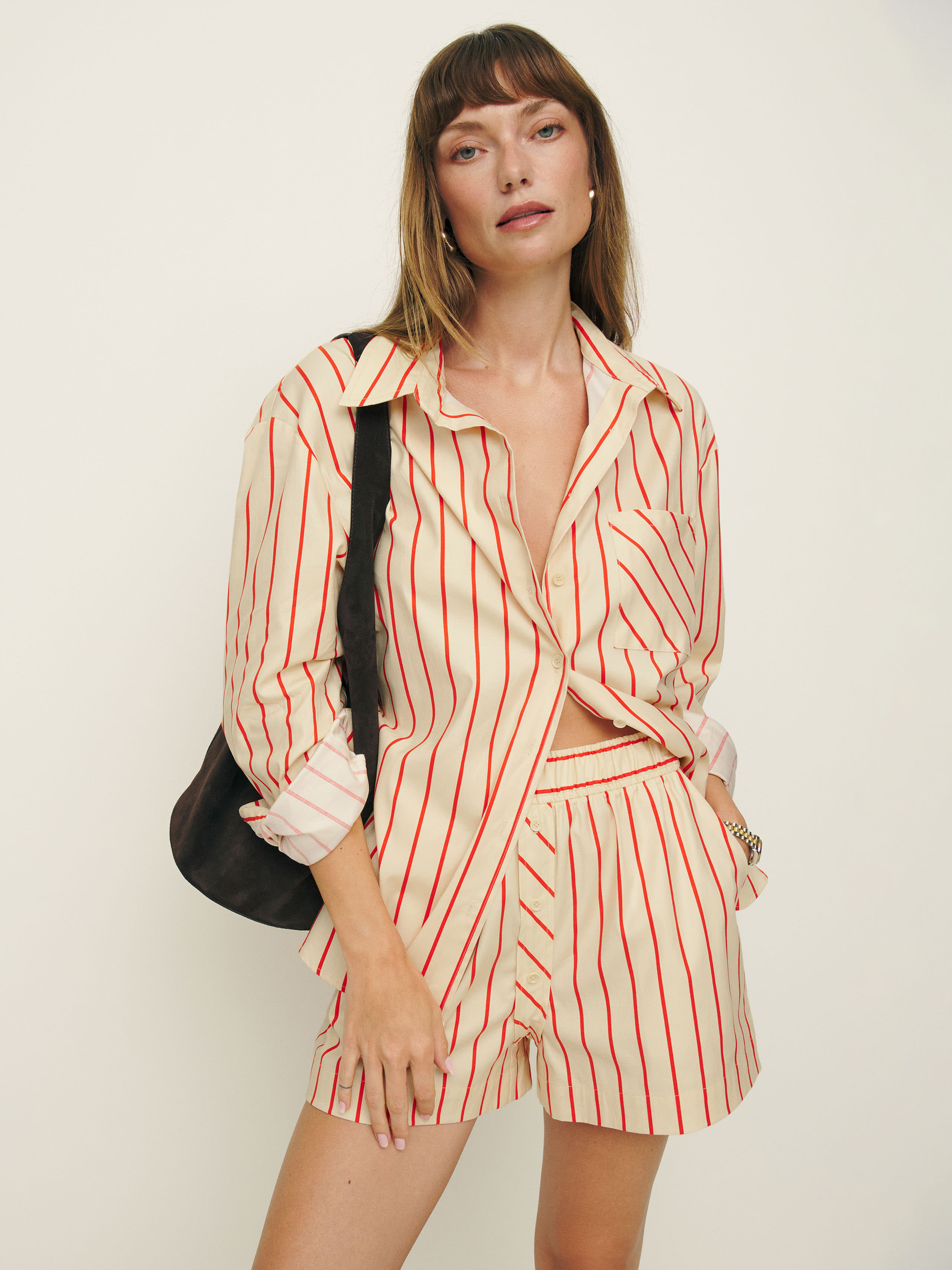 Reformation Billy Short In Resort Stripe