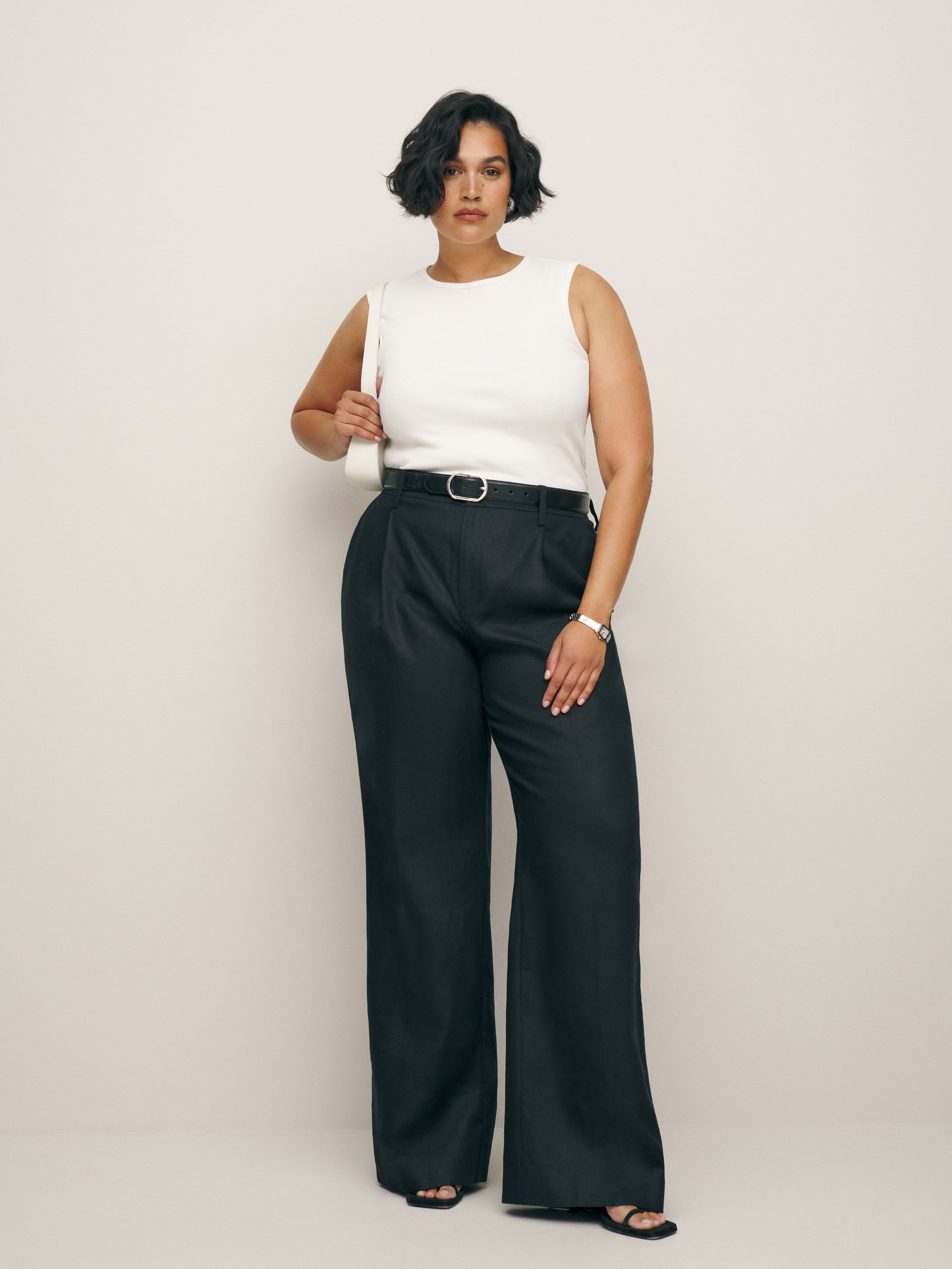 Shop Reformation Alex Linen Pant Es In Black