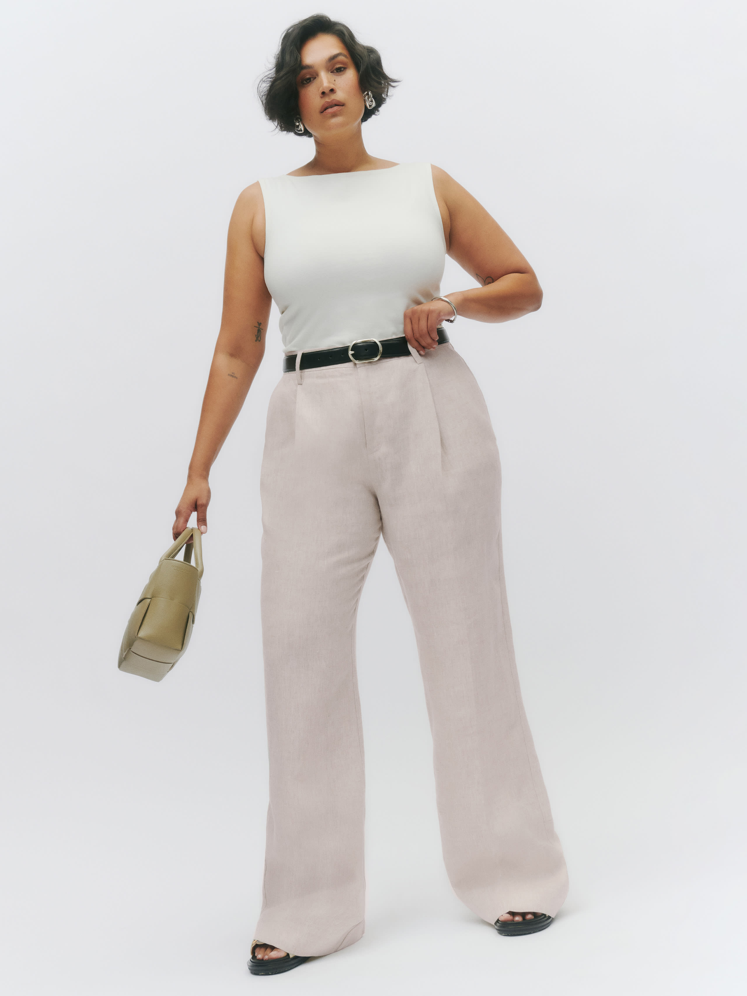 Reformation Alex Linen Pant Es In Oatmeal