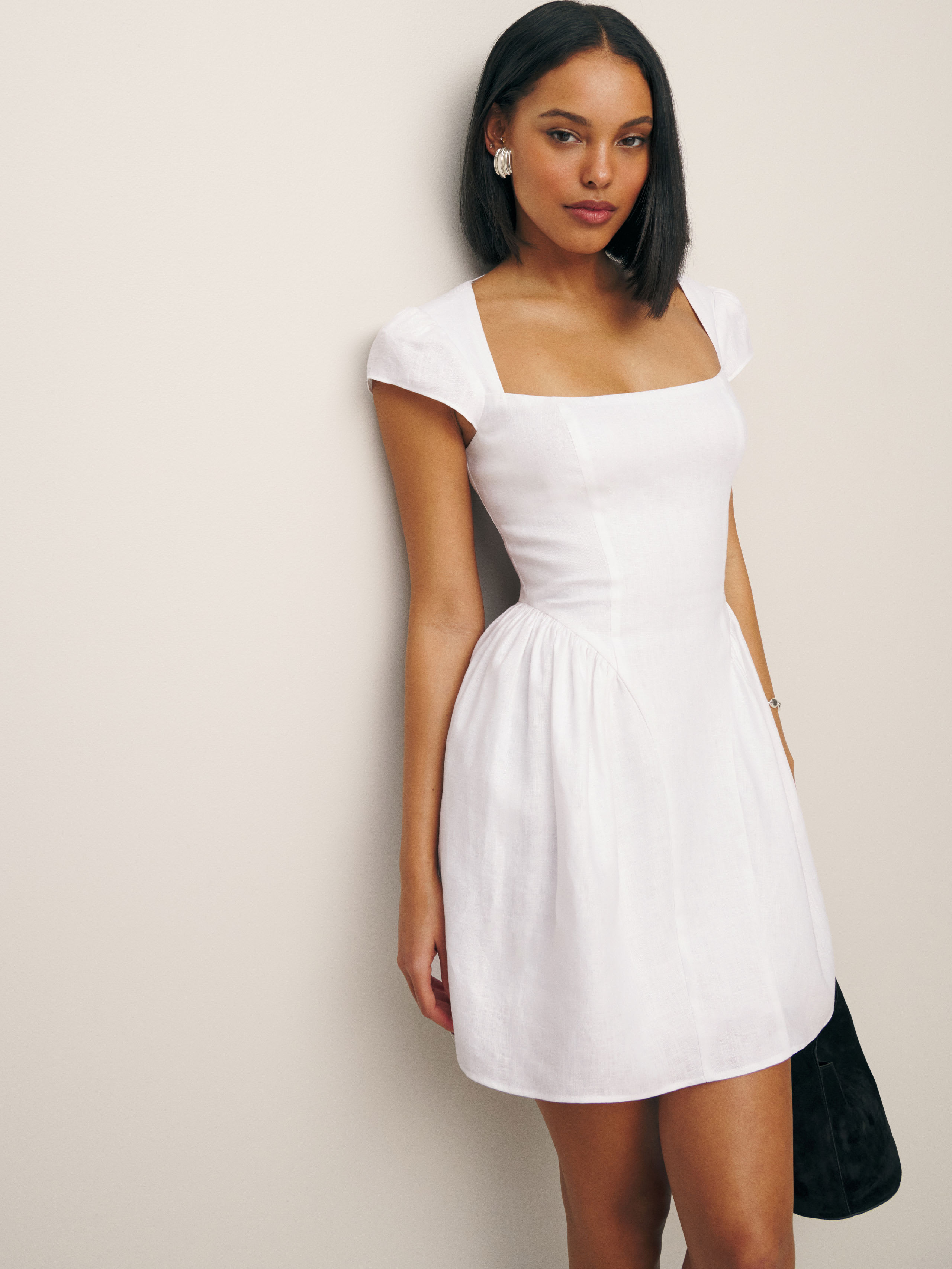Shop Reformation Oaklyn Linen Dress In White