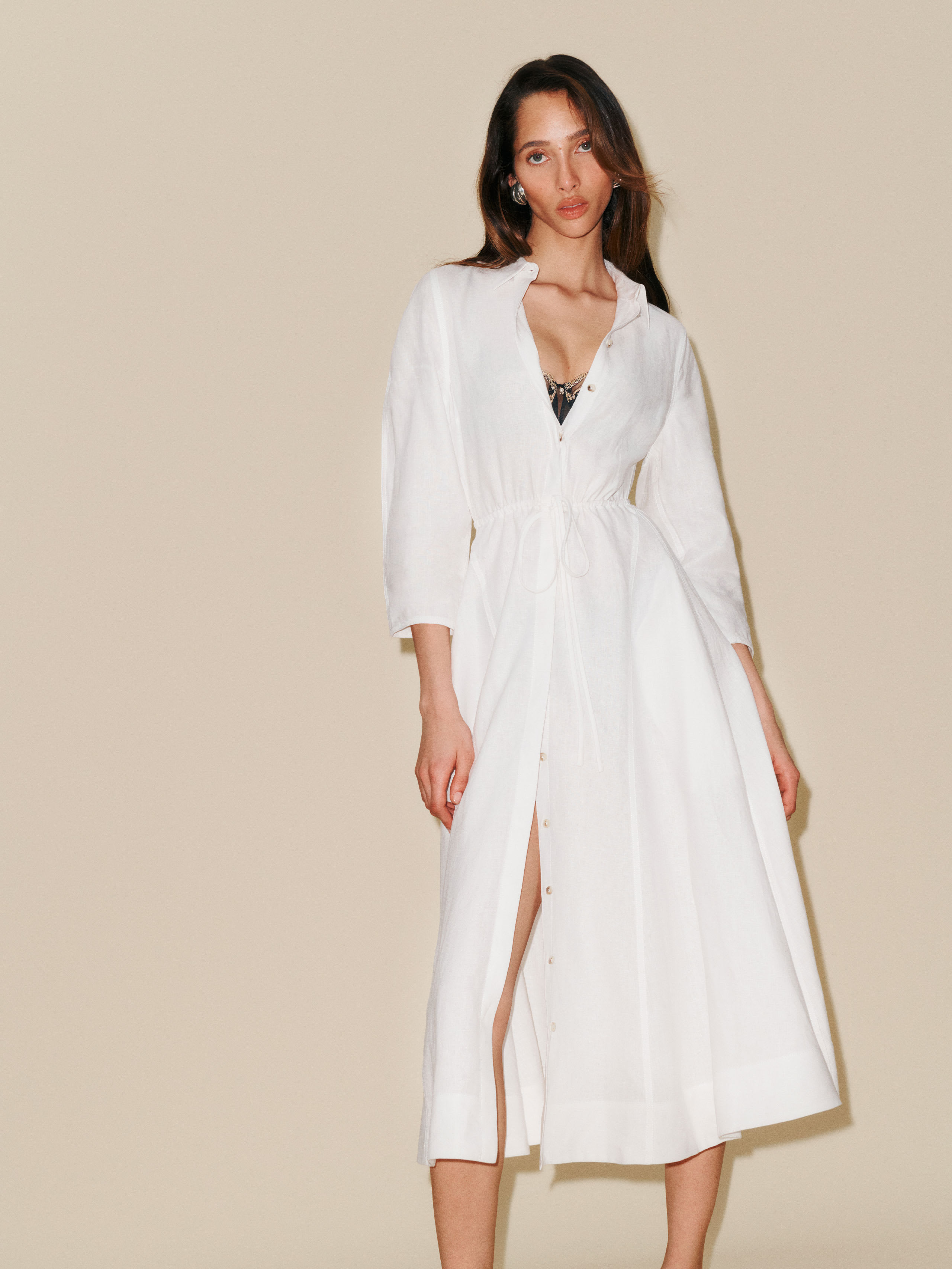 Reformation Cavell Dress In White