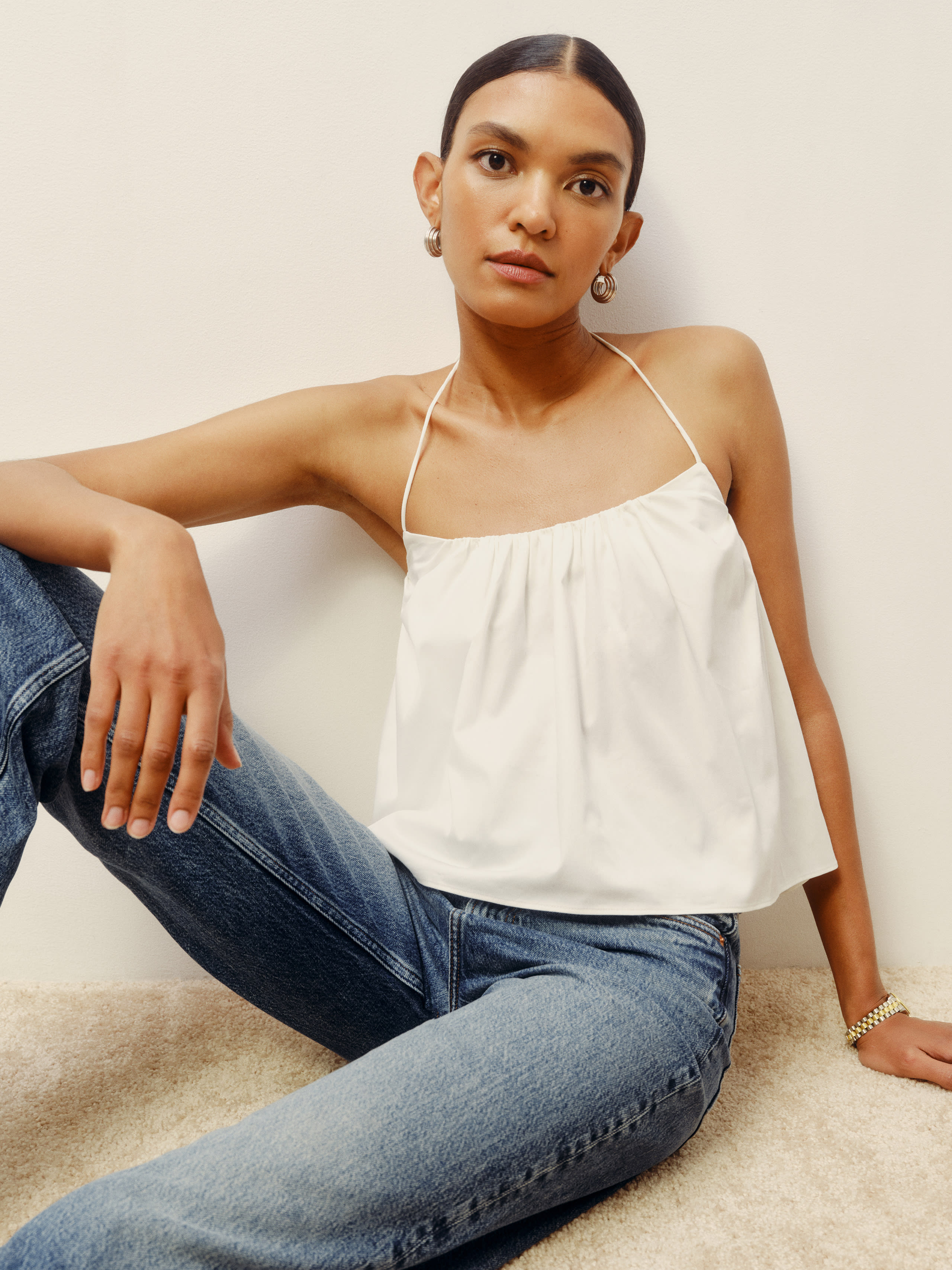 Shop Reformation Addy Top In White