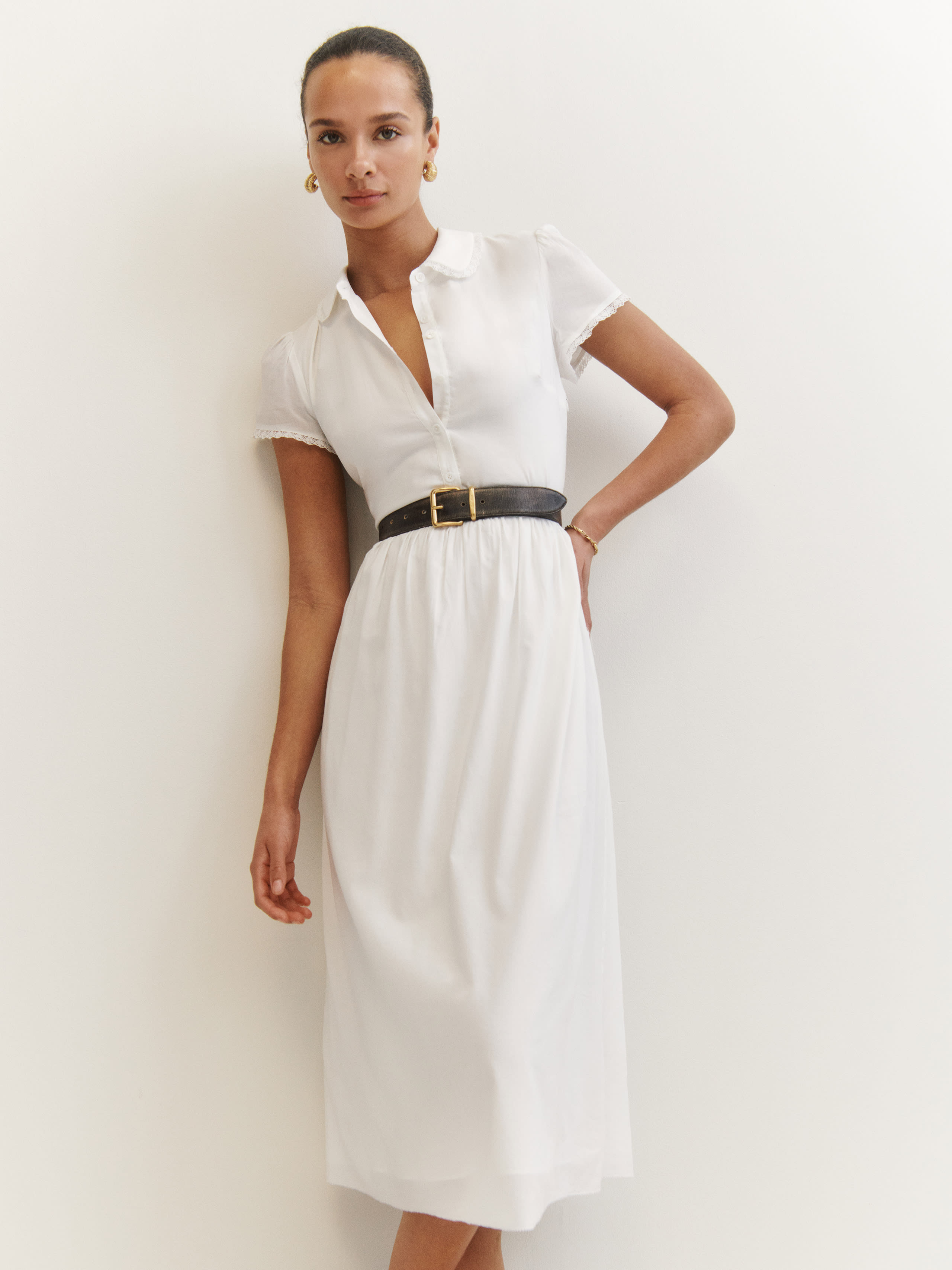 Reformation Ula Dress In Ivory