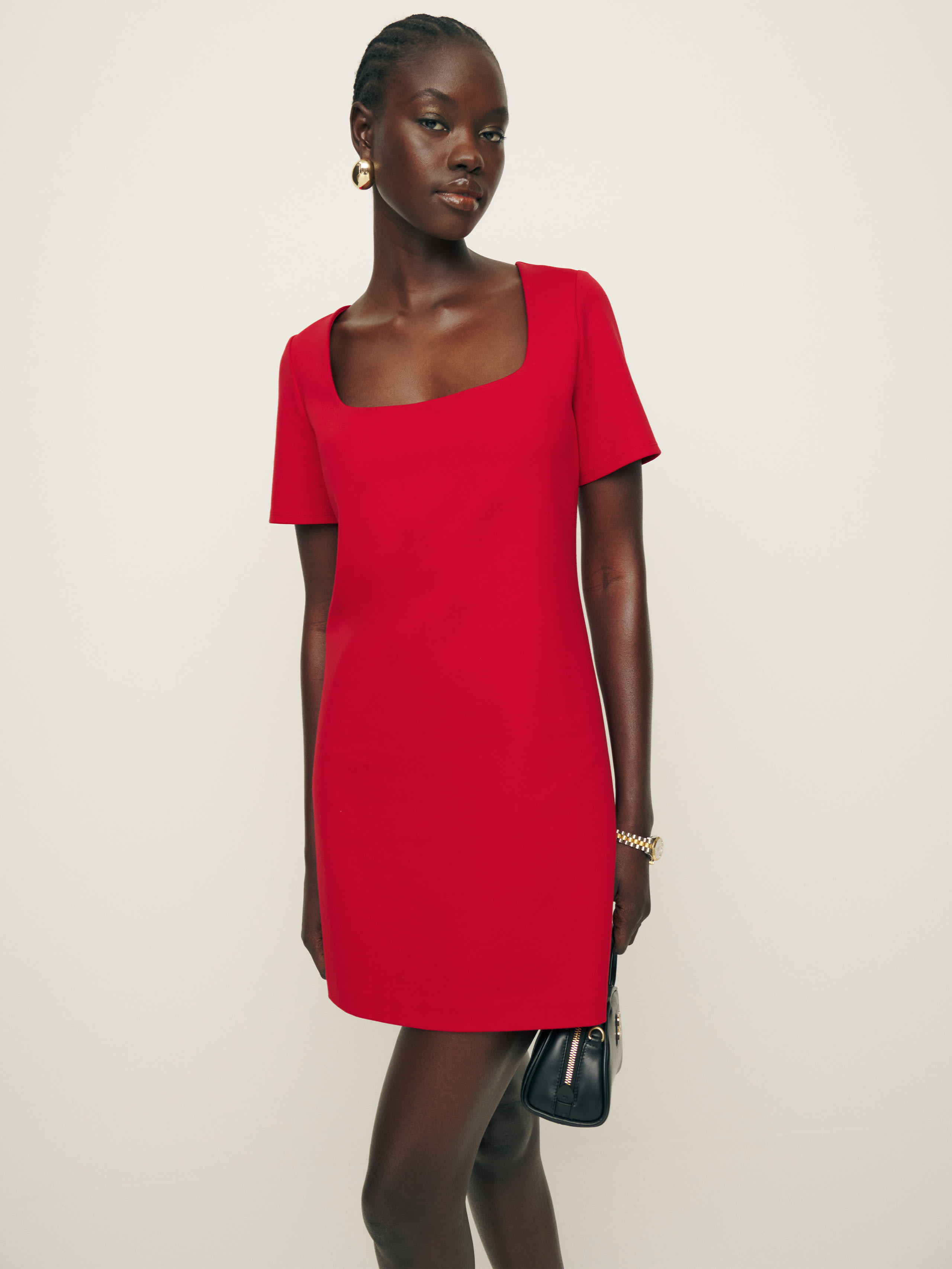 Shop Reformation Carol Knit Dress In Red