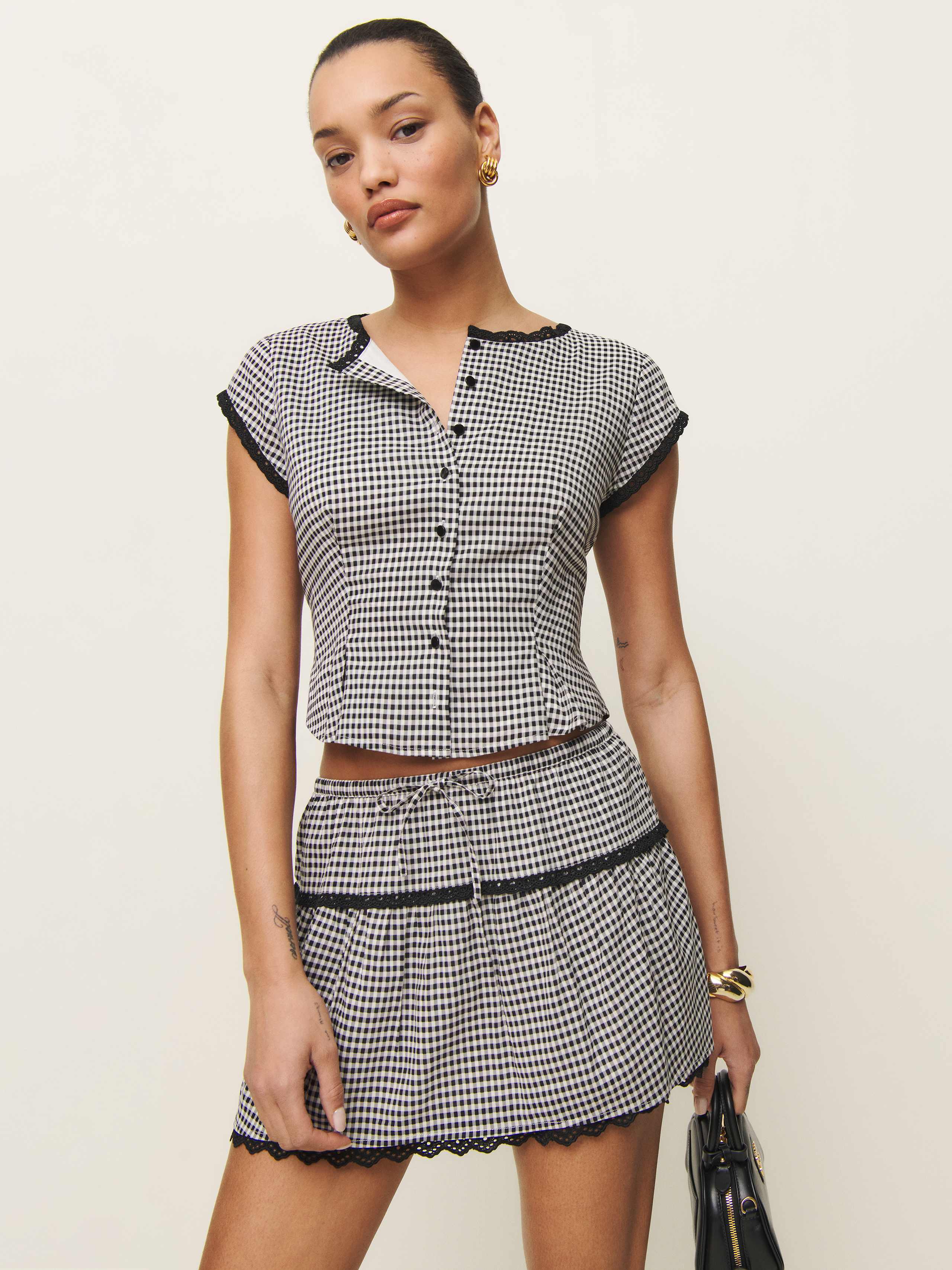 Reformation Valetta Two Piece In Remy Check