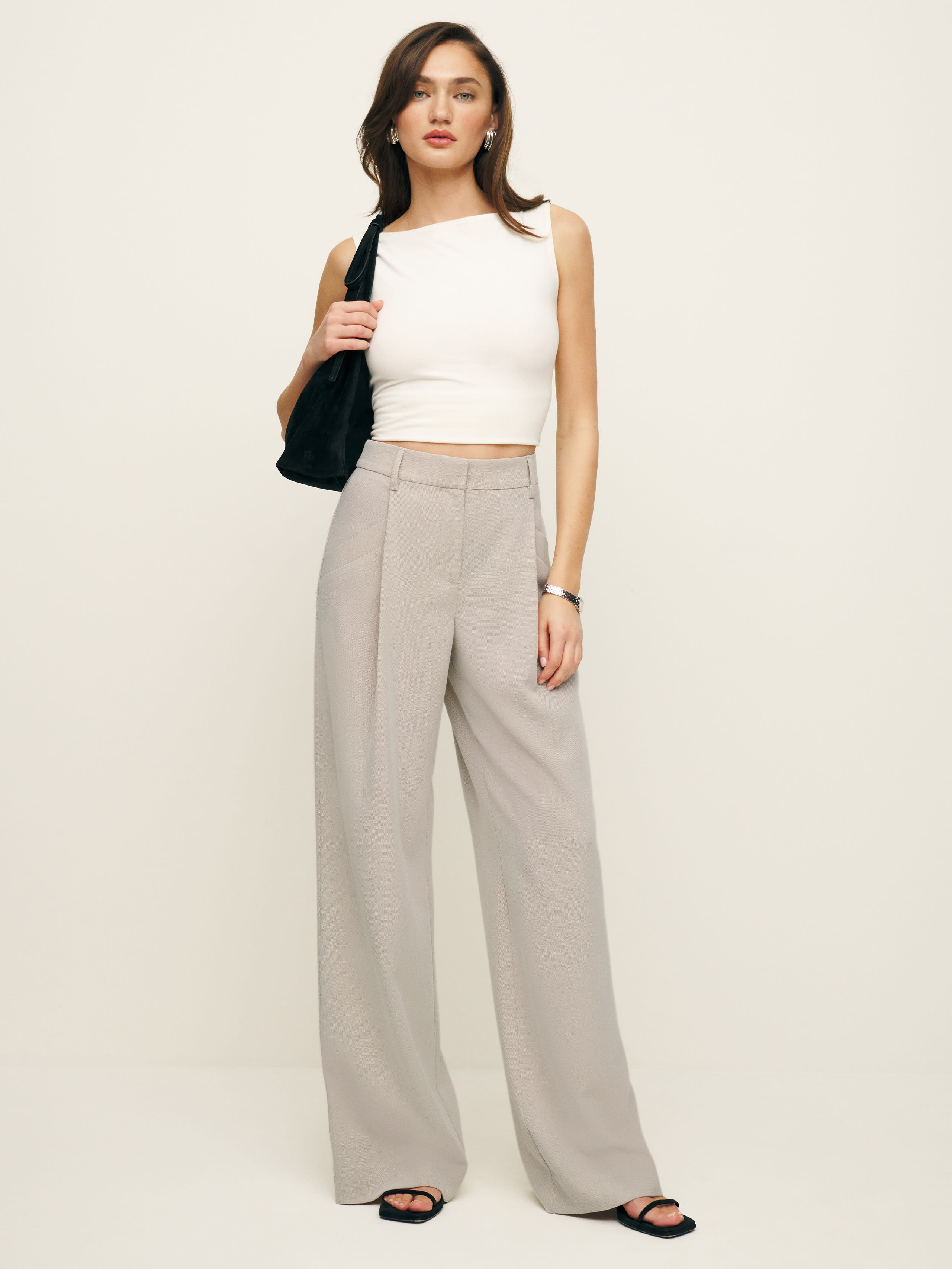 Shop Reformation Alfred Pant In Limestone