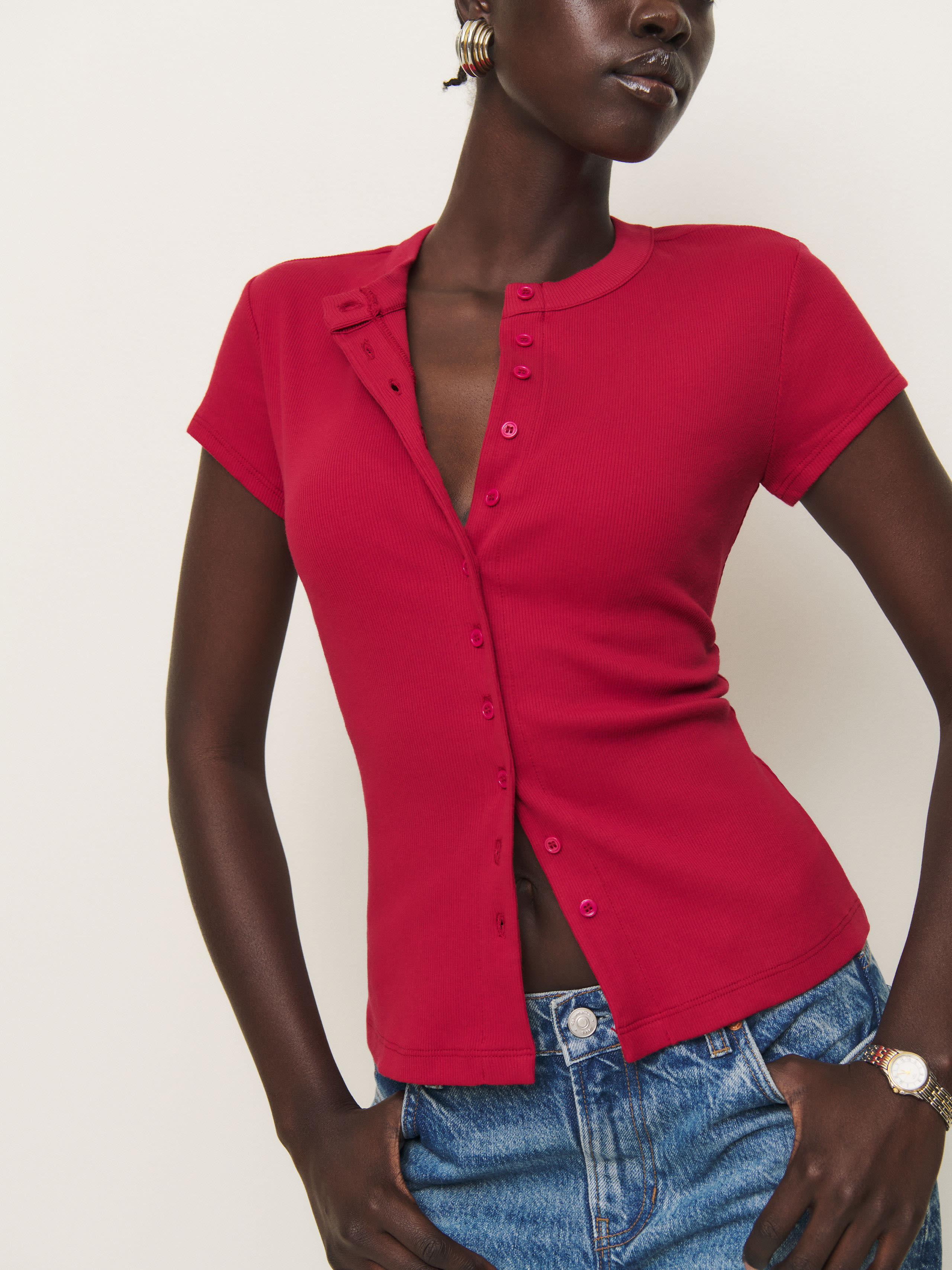 REFORMATION RAELYNN KNIT TOP 