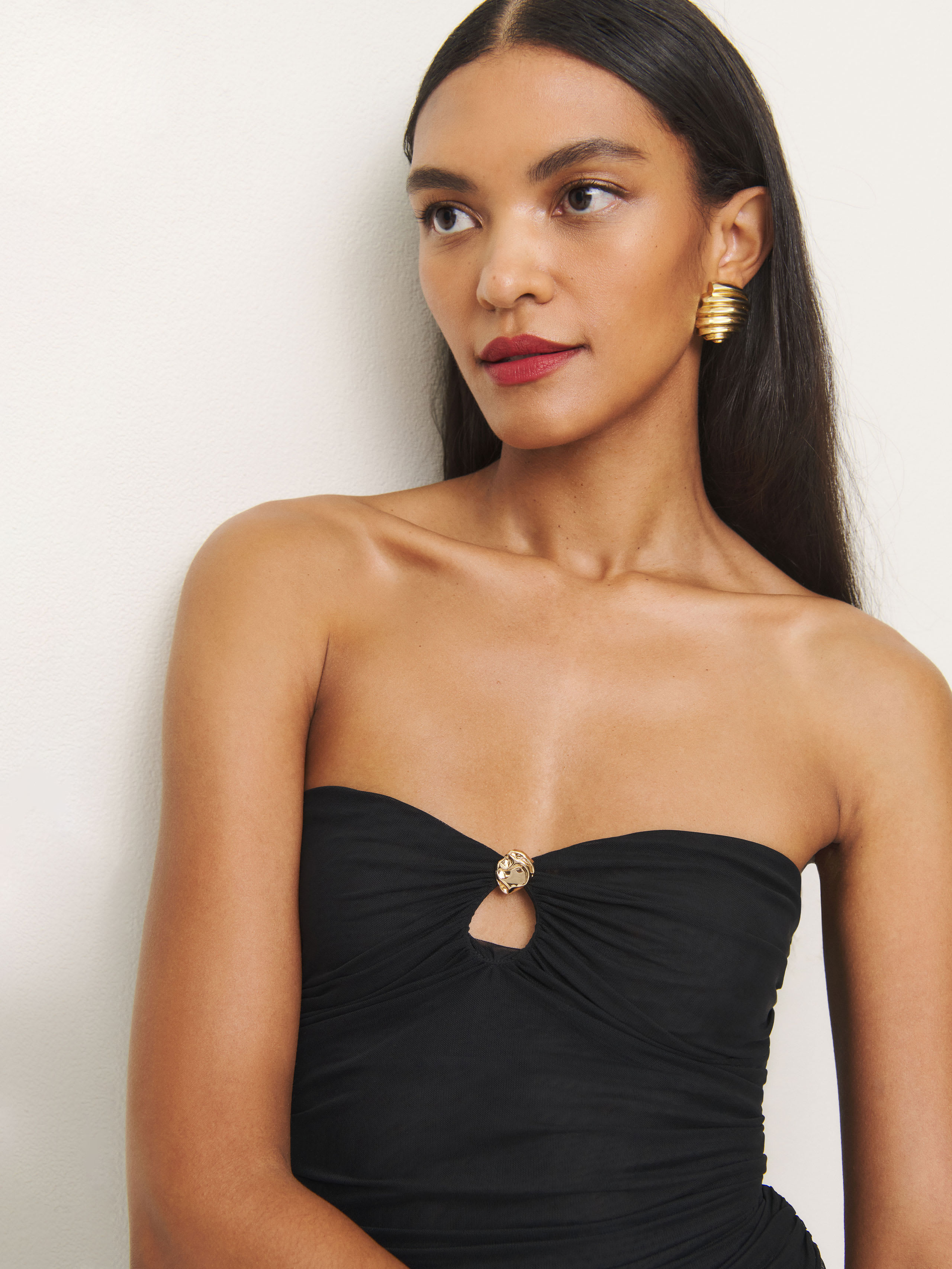 Reformation Myra Knit Top In Black
