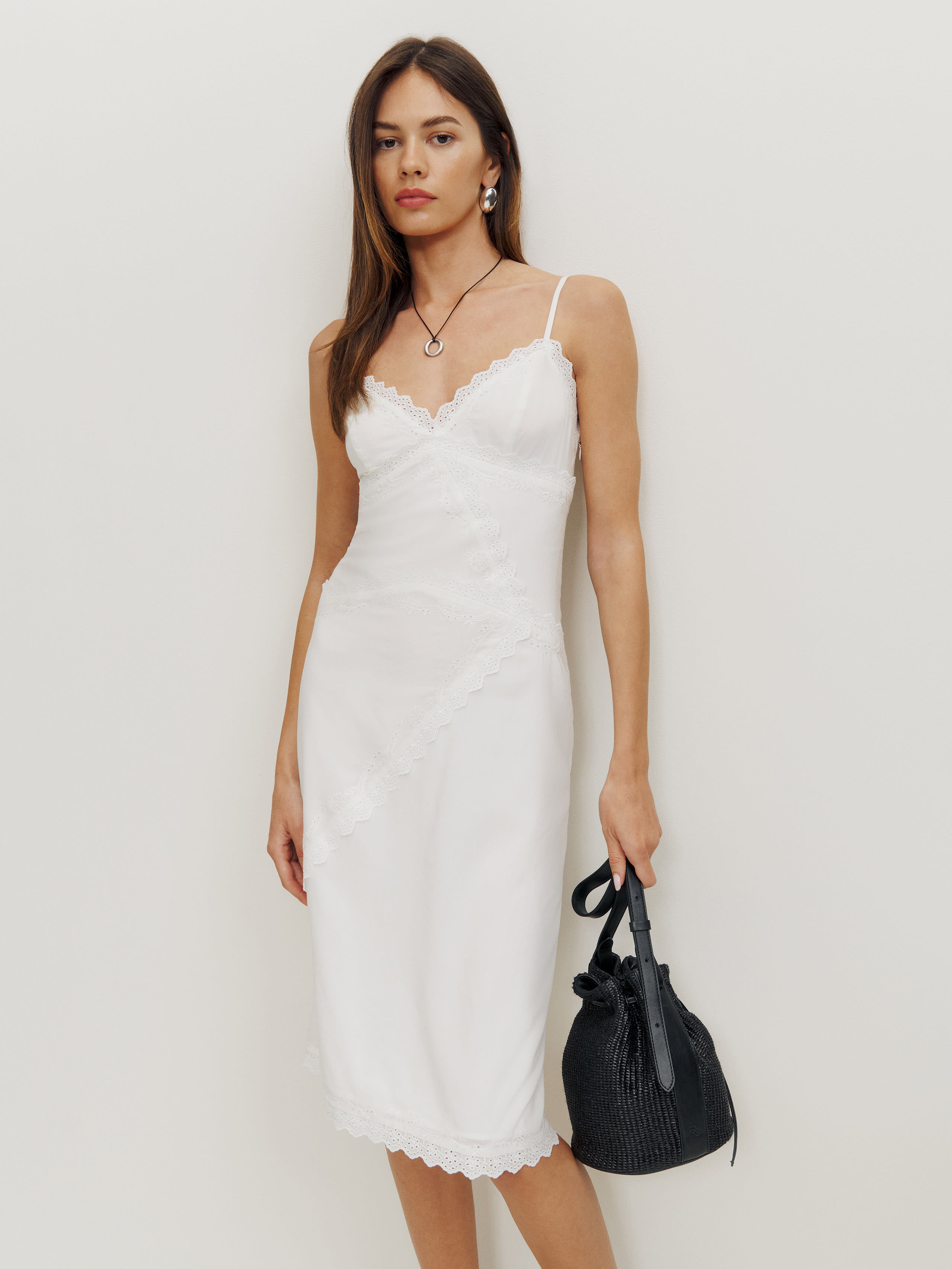 Reformation Marquette Dress In White