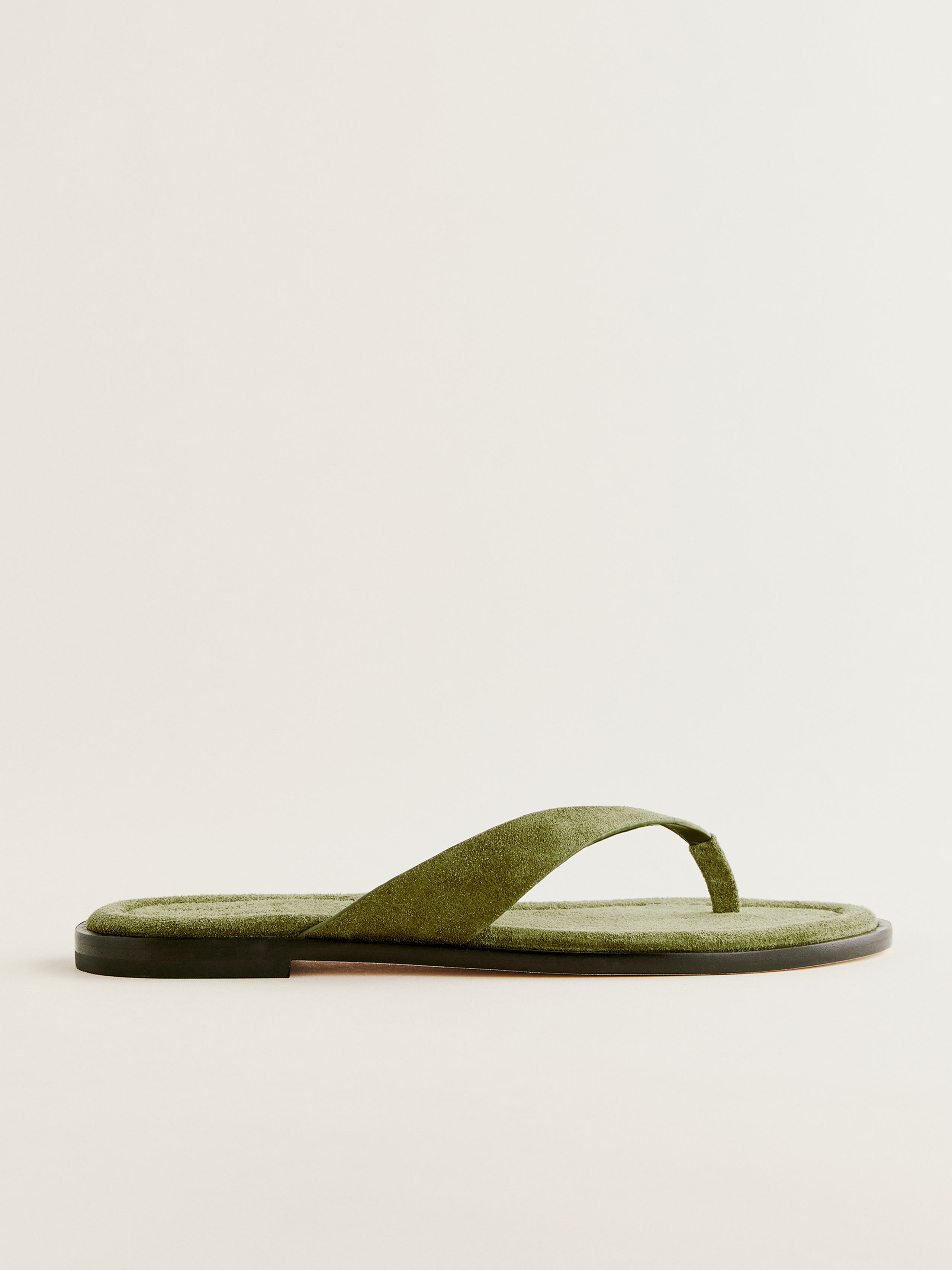 Reformation Jessie Thong Sandal In Avocado Suede