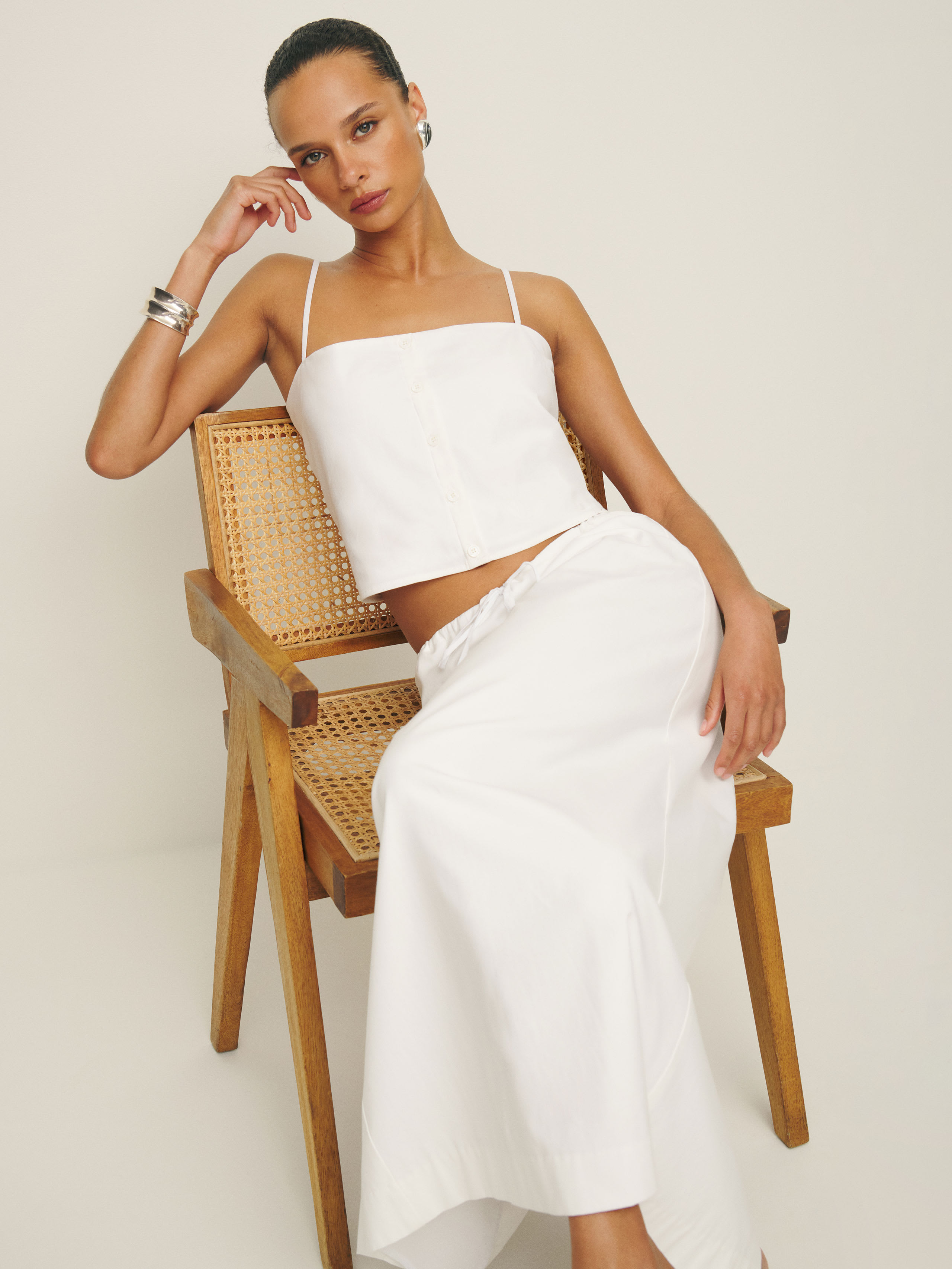 Shop Reformation Fitz Two Piece In White