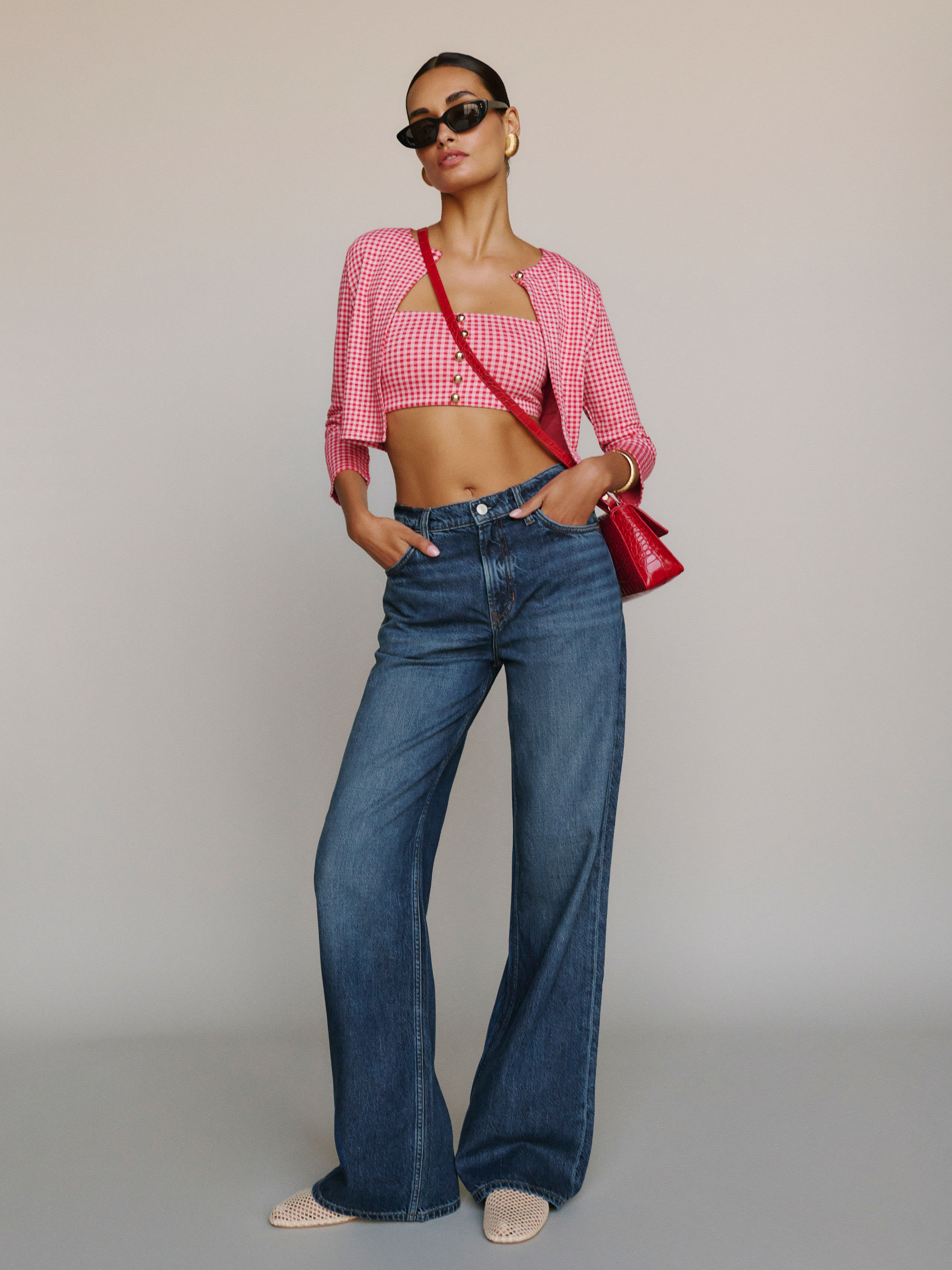 Reformation Palmer Lived-in Baggy Jeans In Otter