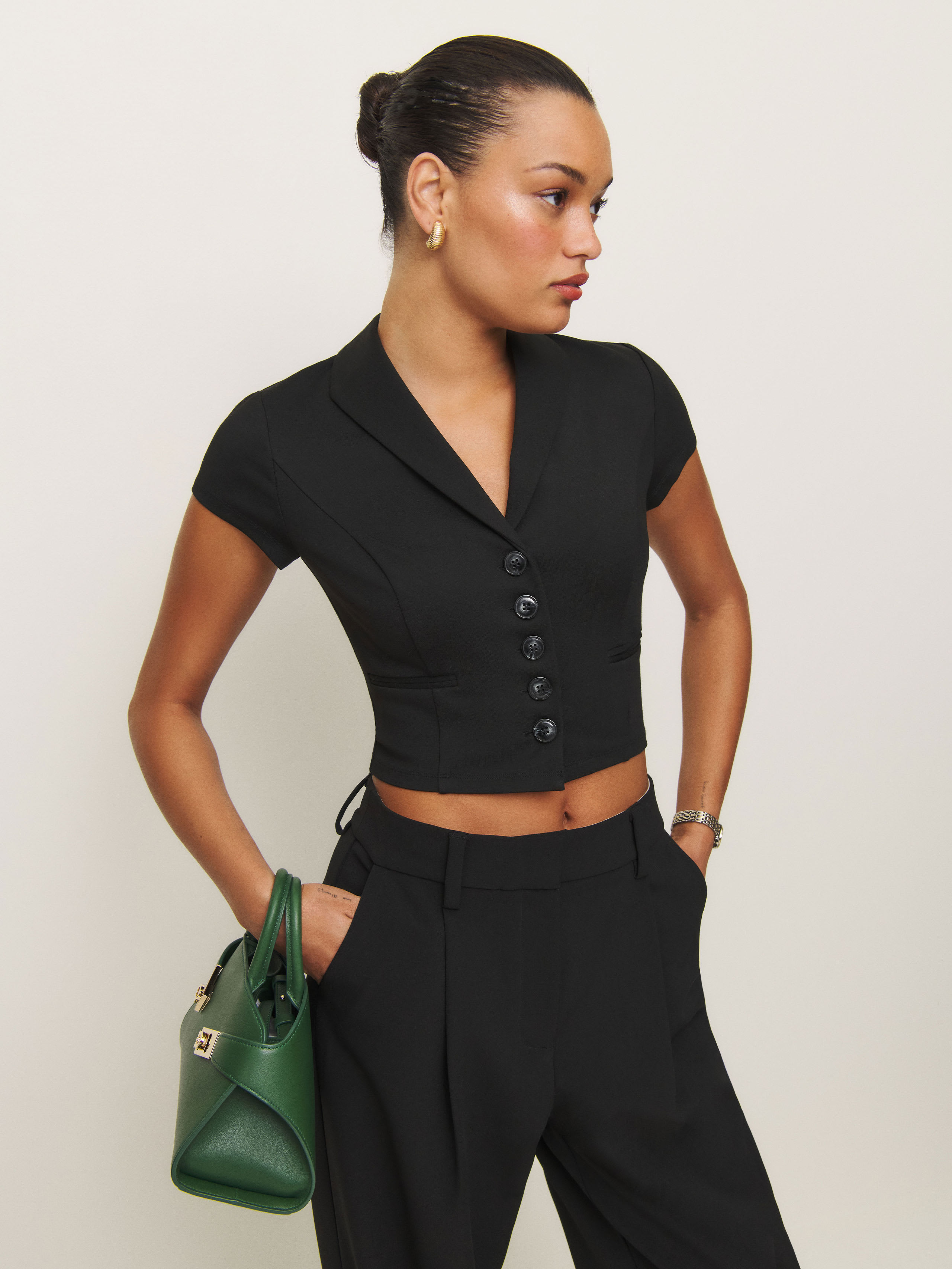 Shop Reformation Marnie Knit Top In Black
