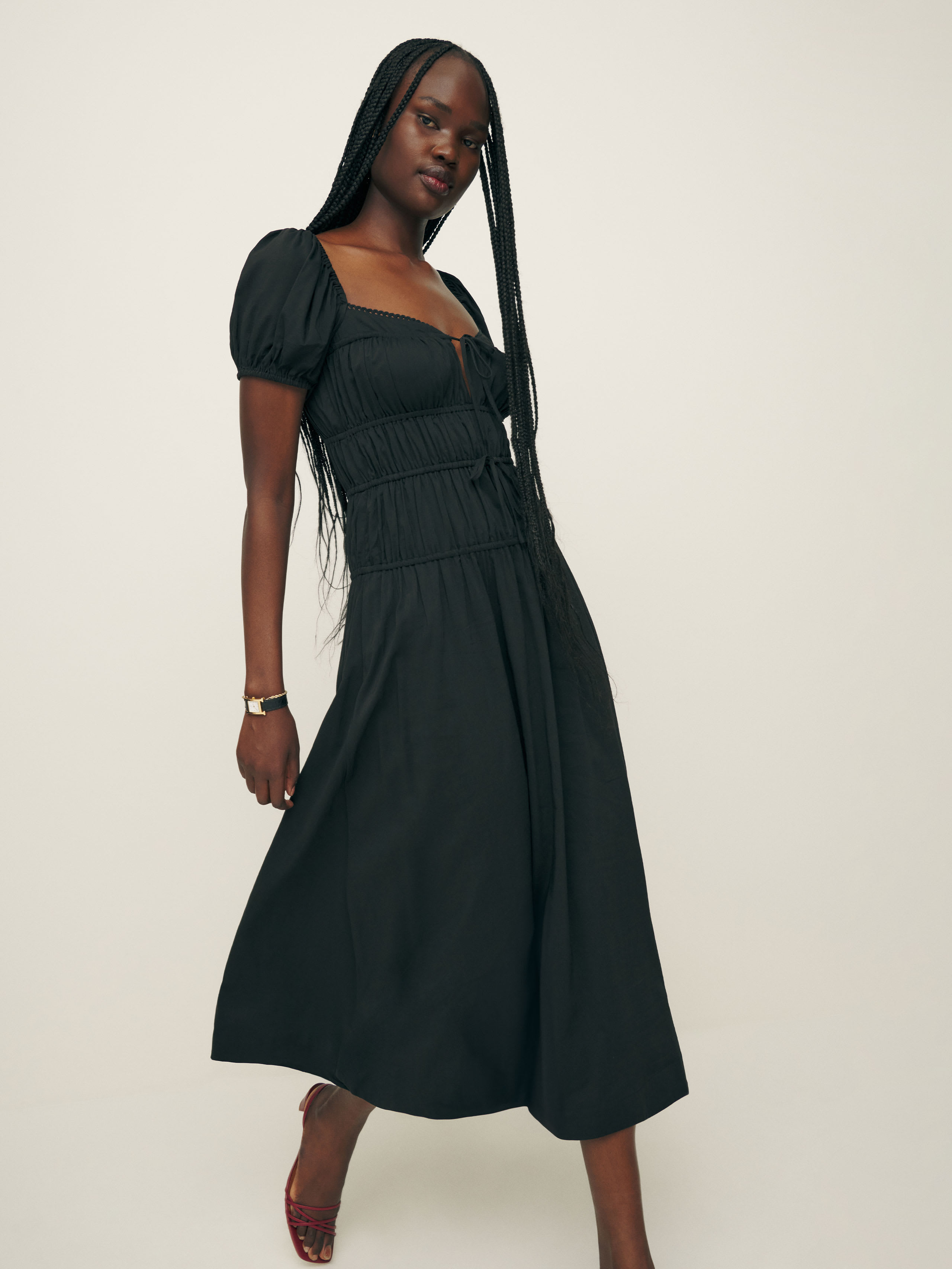 Reformation Rhett Dress In Black