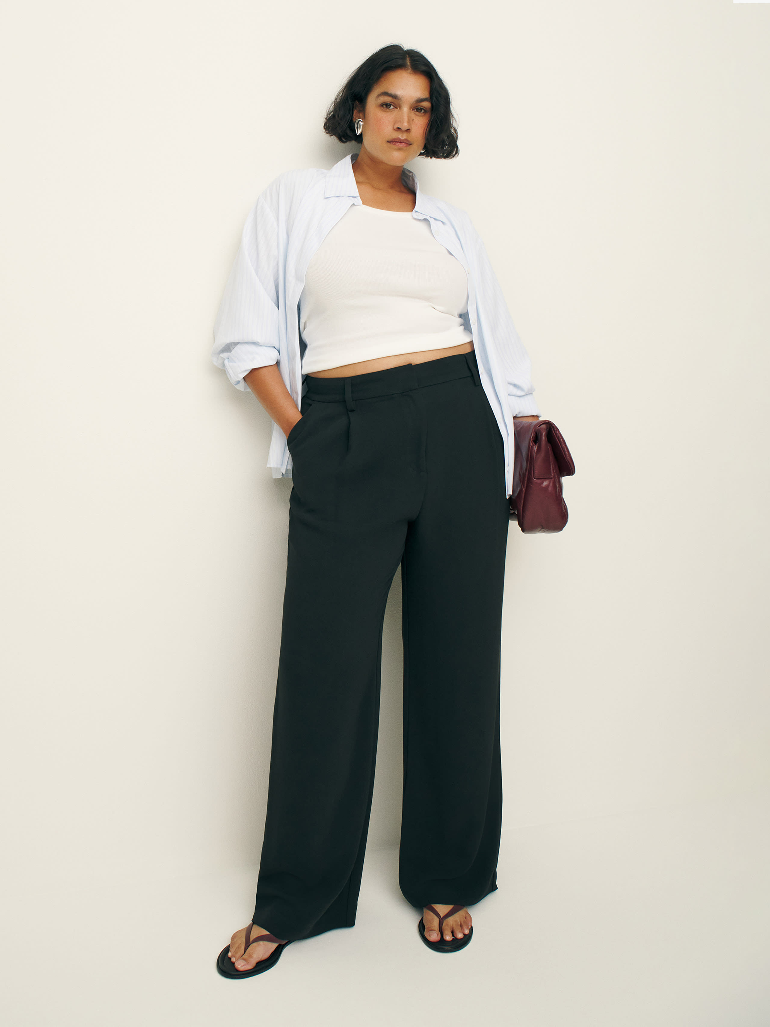 Reformation Alex Mid Rise Pant Es In Black