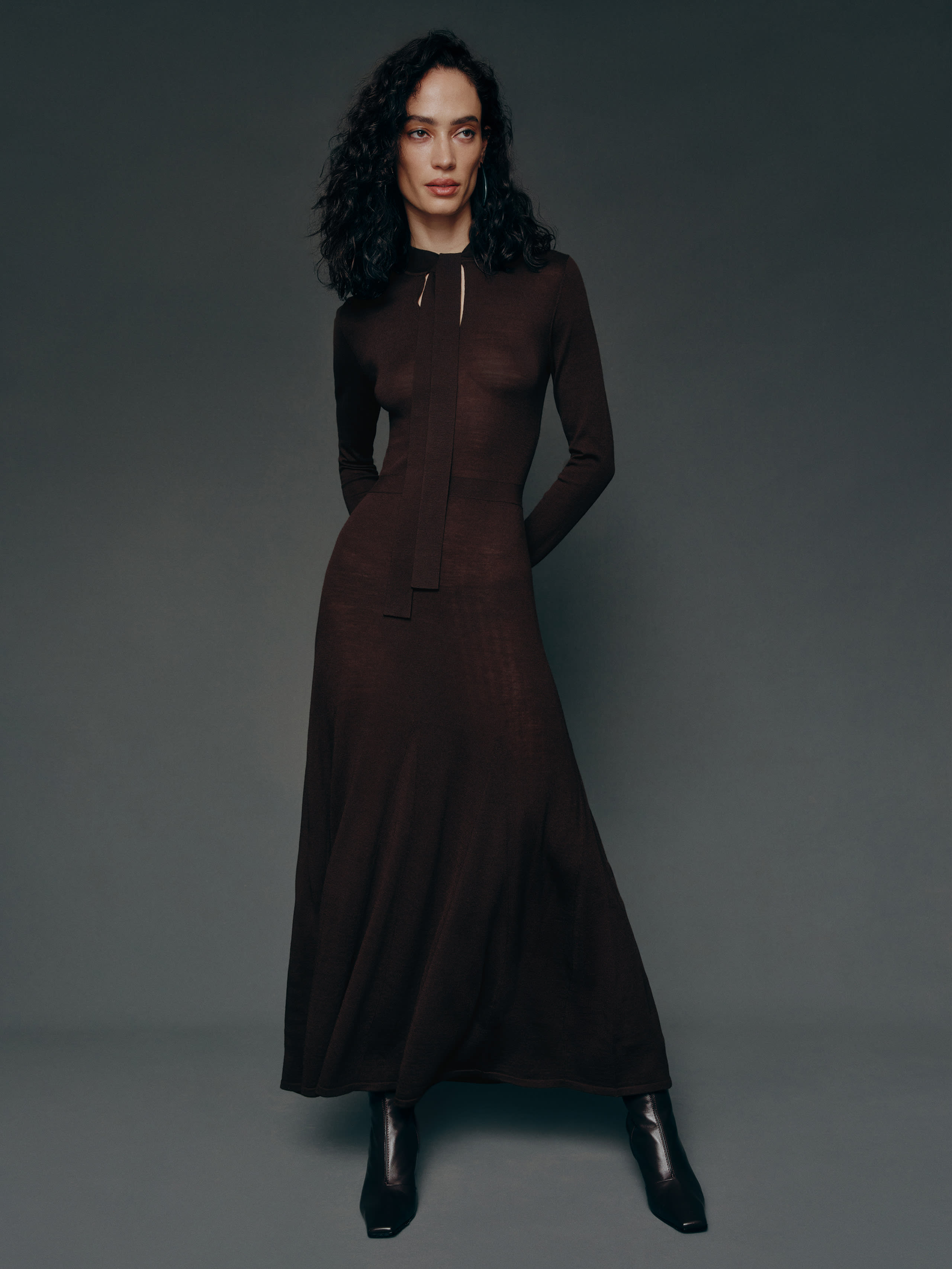 REFORMATION LEONA REGENERATIVE MERINO WOOL SWEATER DRESS 