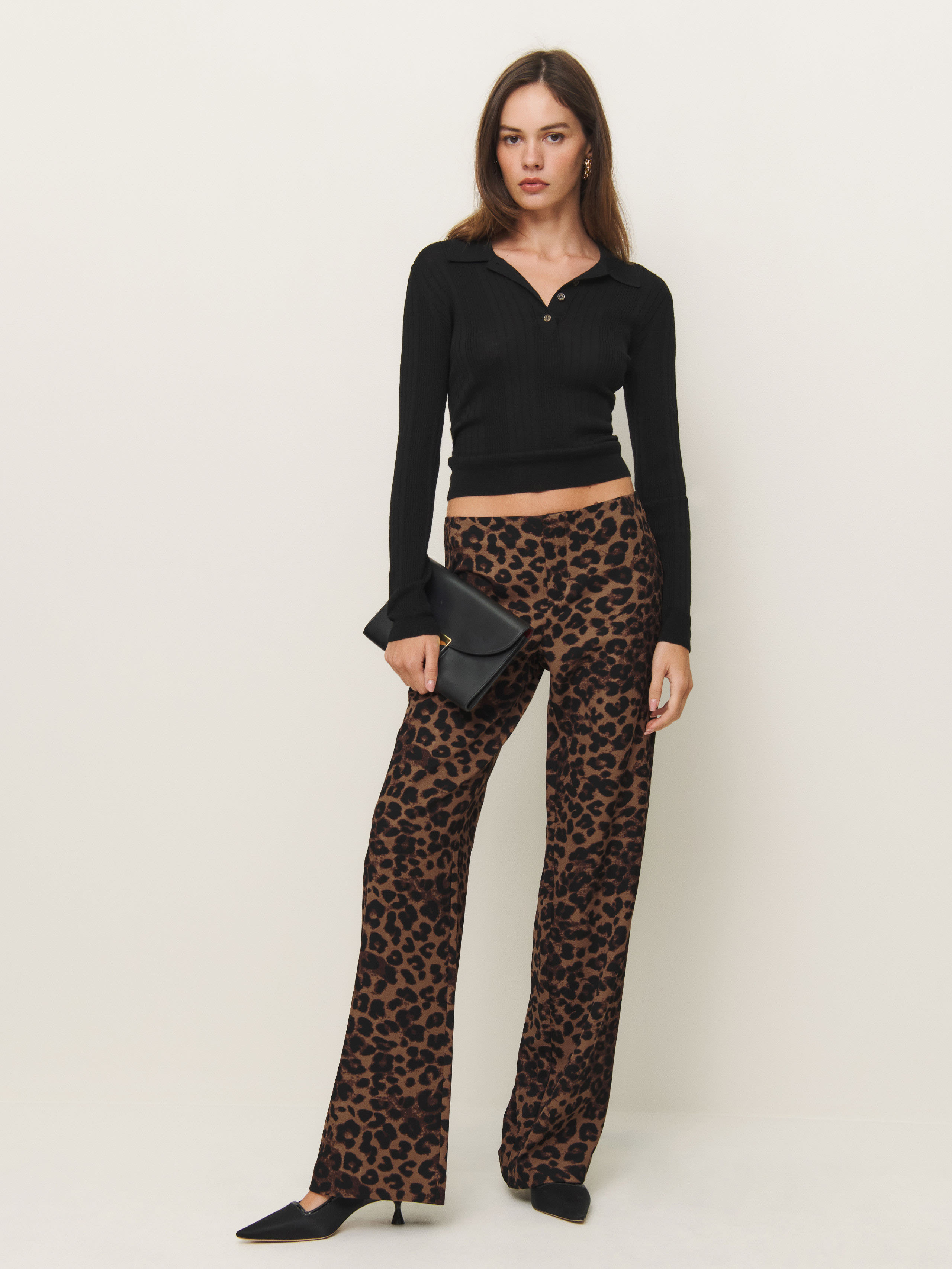 Reformation Petites Vida Low Rise Pant In Jaguar
