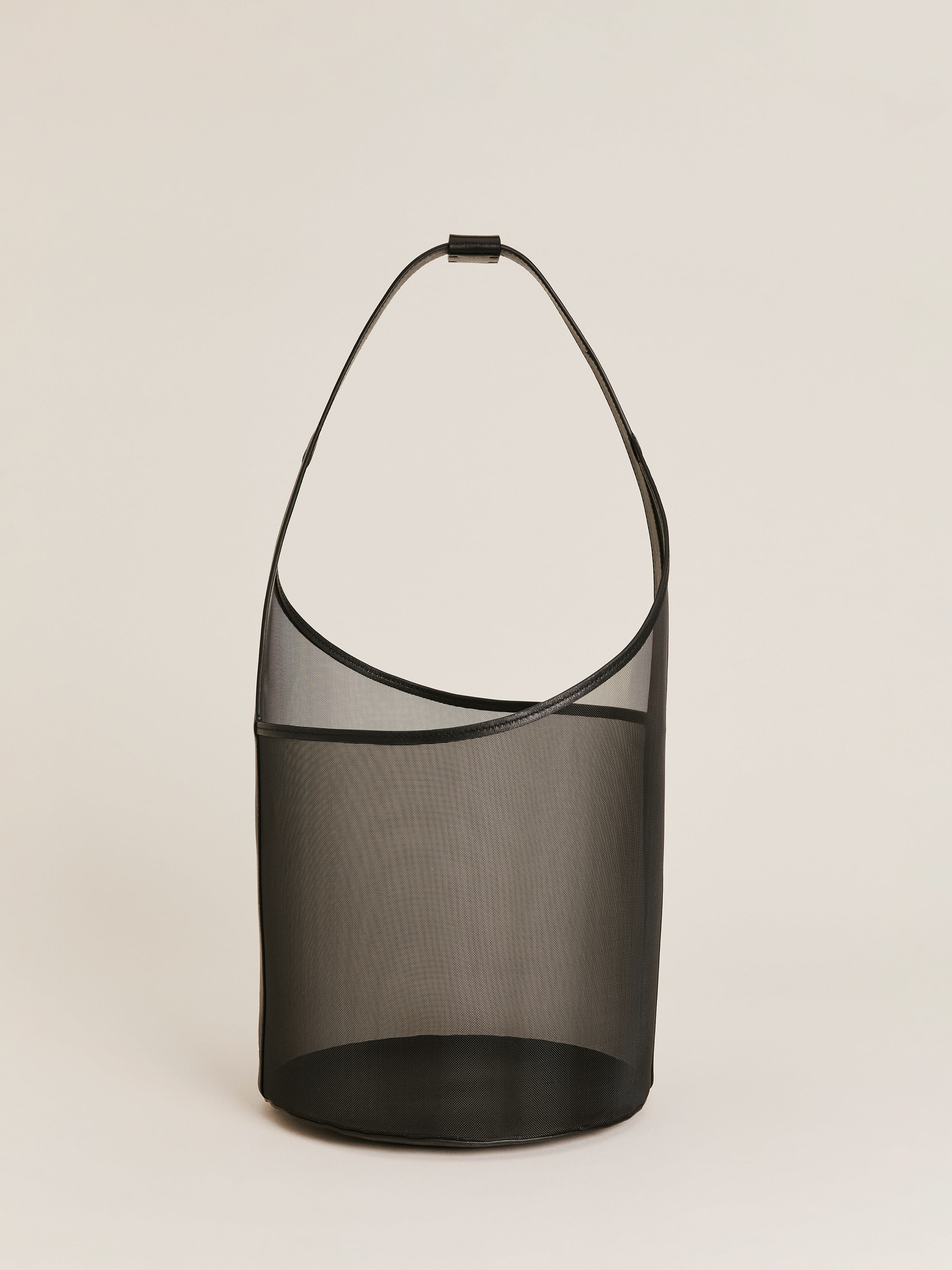 Reformation Medium Mesh Silvana Bucket Bag In Black Mesh