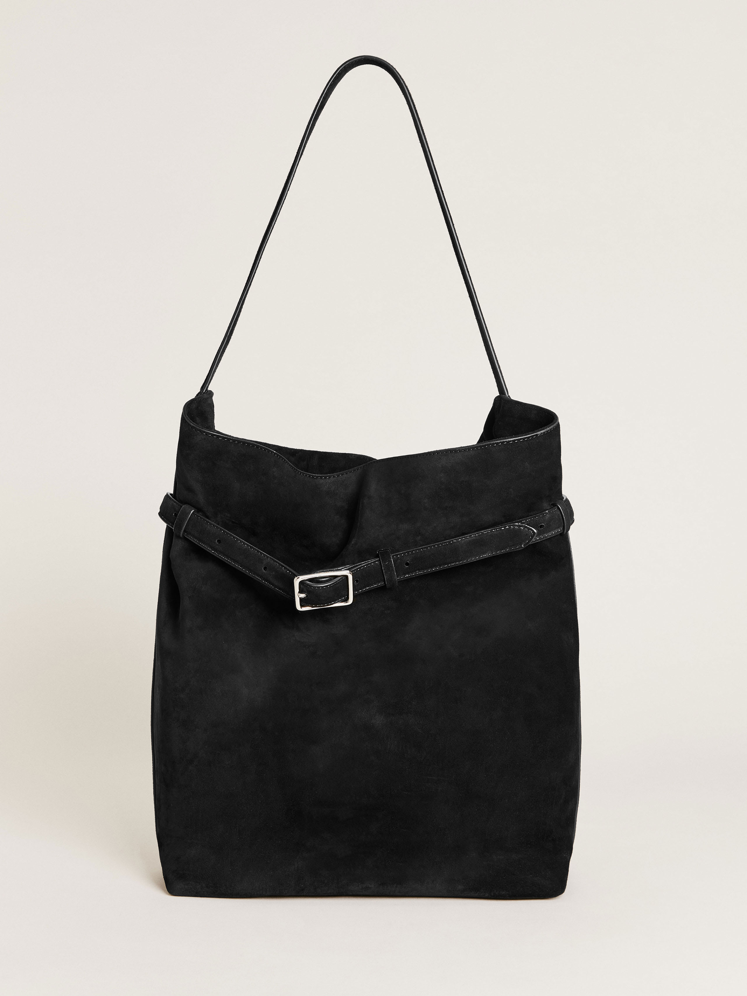 Reformation Alessandra Bucket Bag In Black Suede