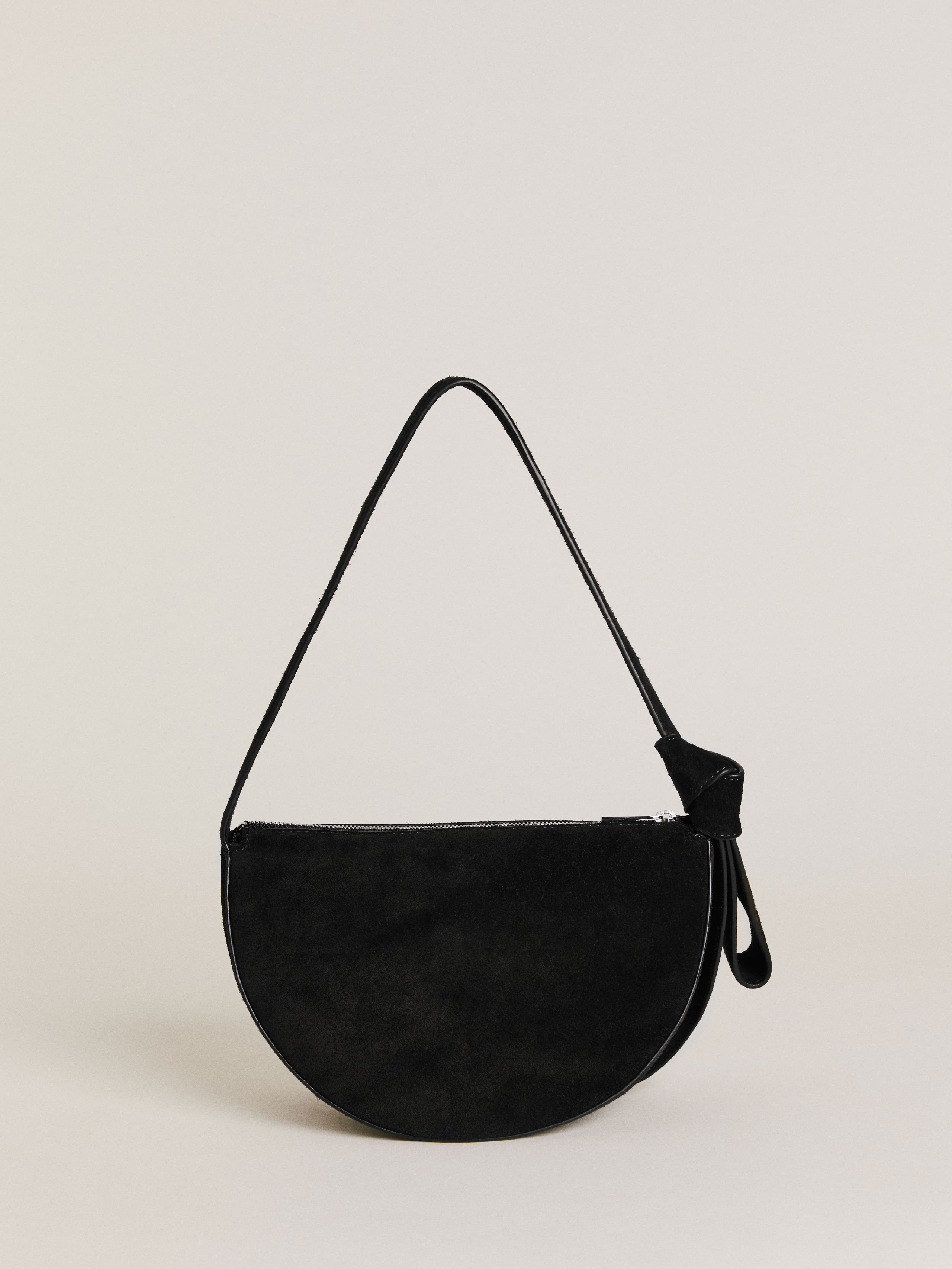 Reformation Carlotta Shoulder Bag In Black Suede