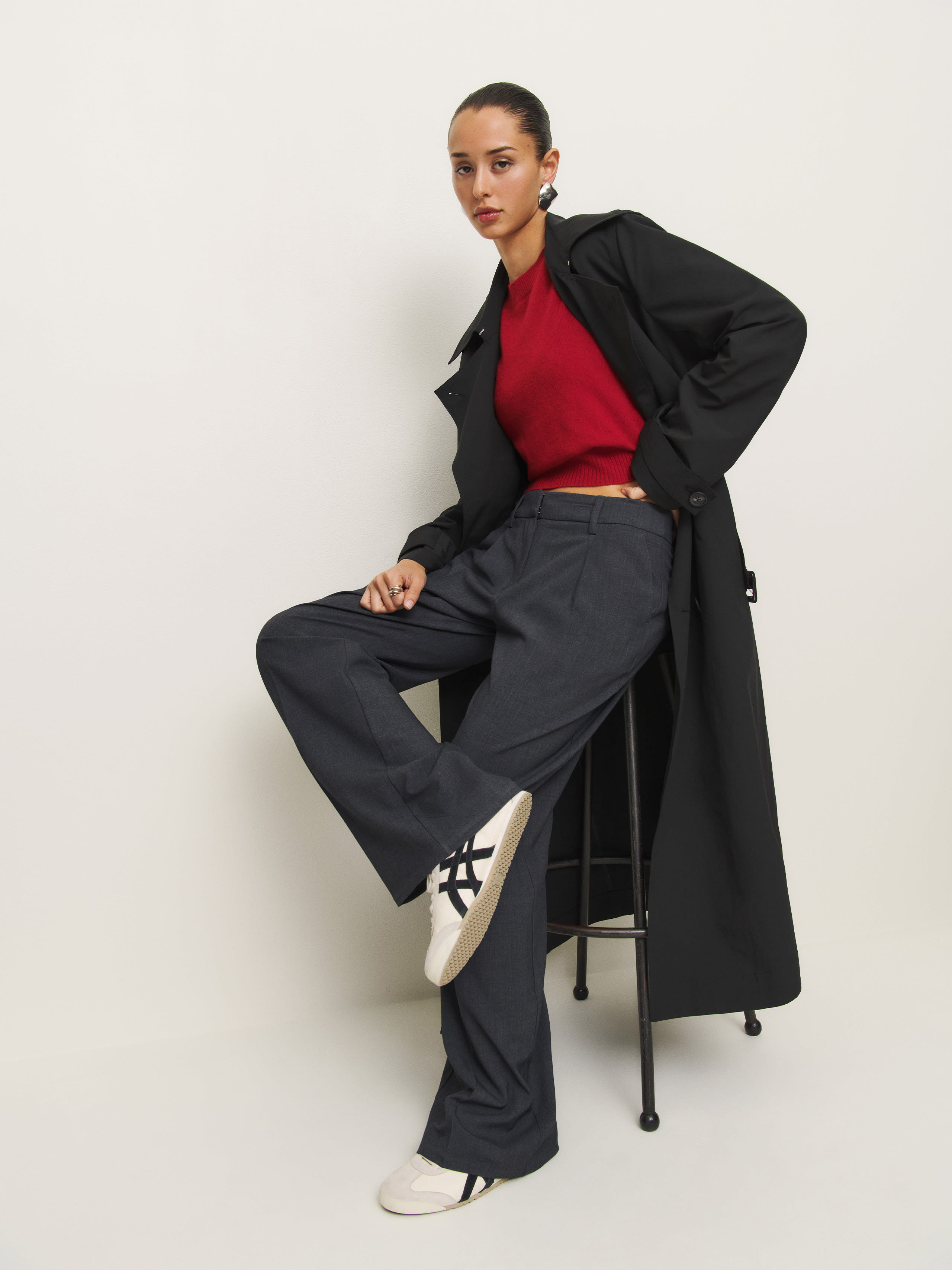Reformation Petites Matteo Trench In Black