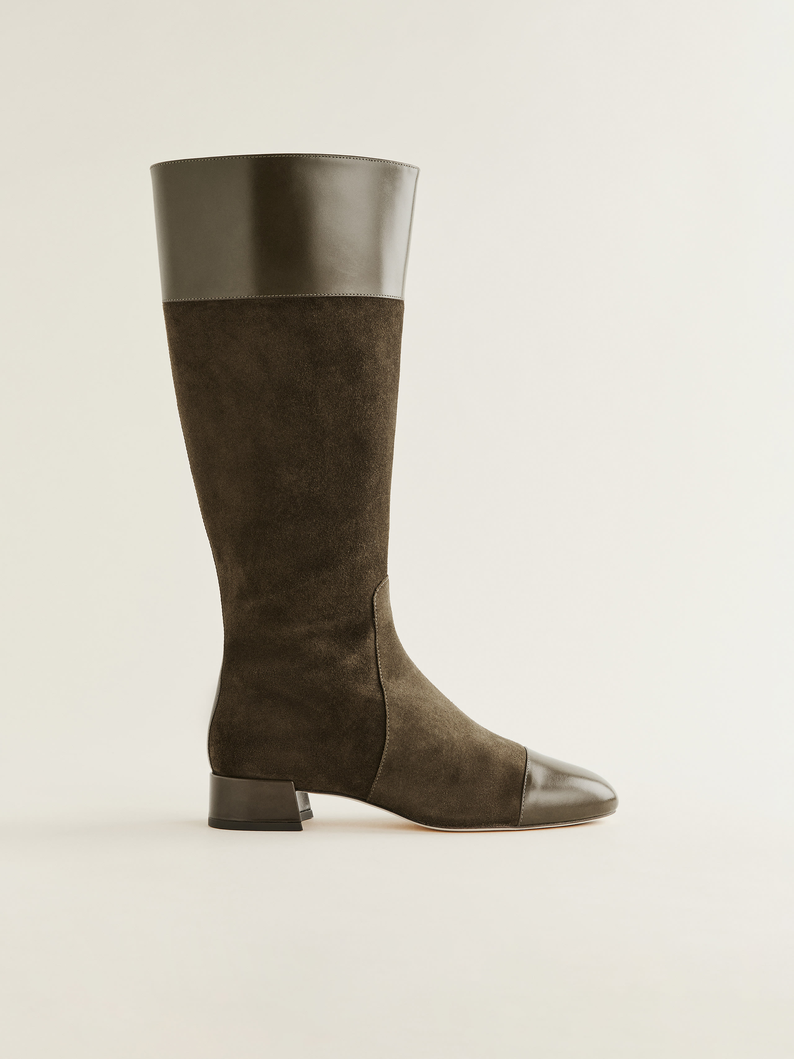 Reformation Graham Knee High Boot In Truffle Suede