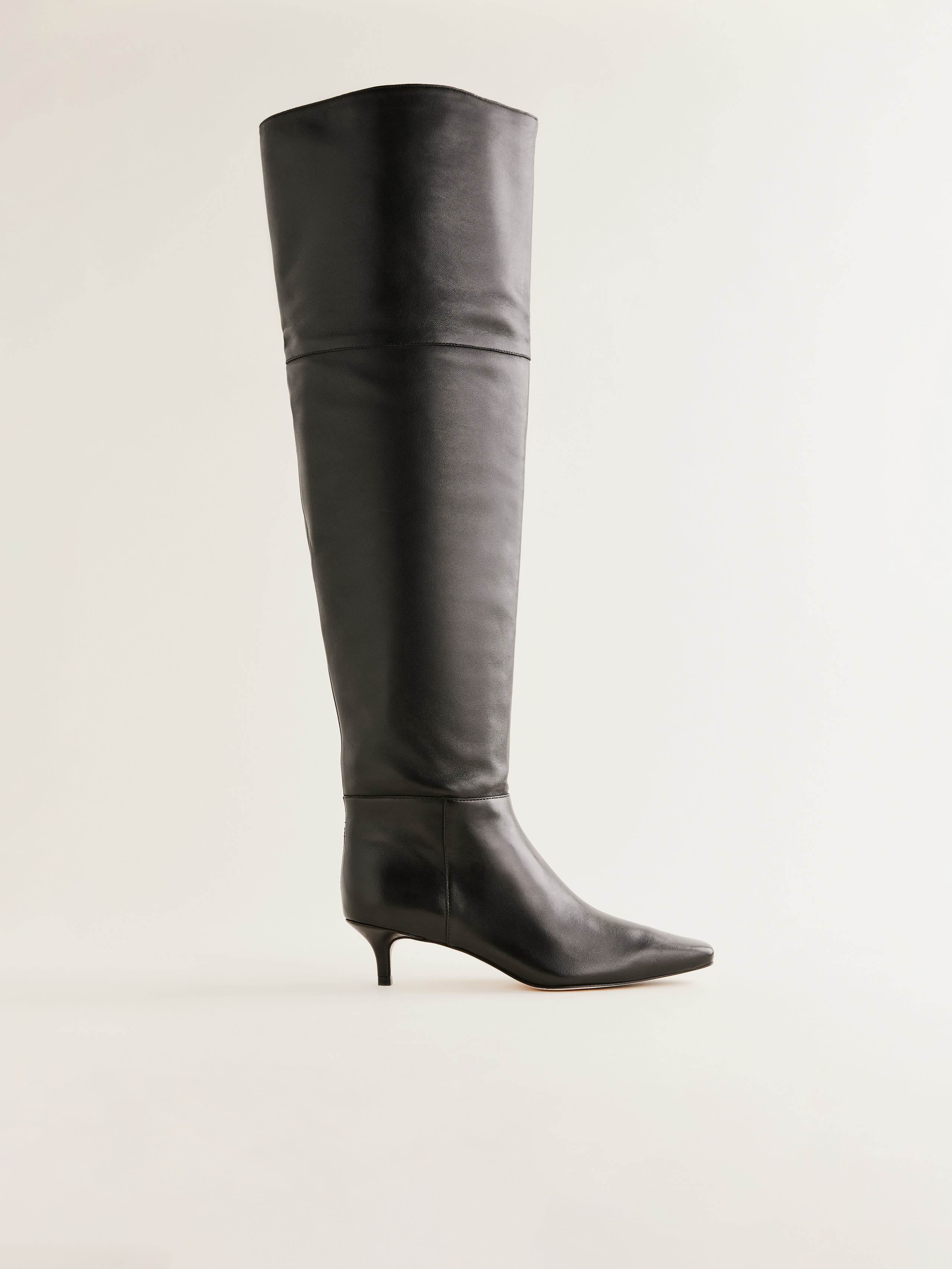 Reformation Roxanne Over The Knee Boot In Black Leather