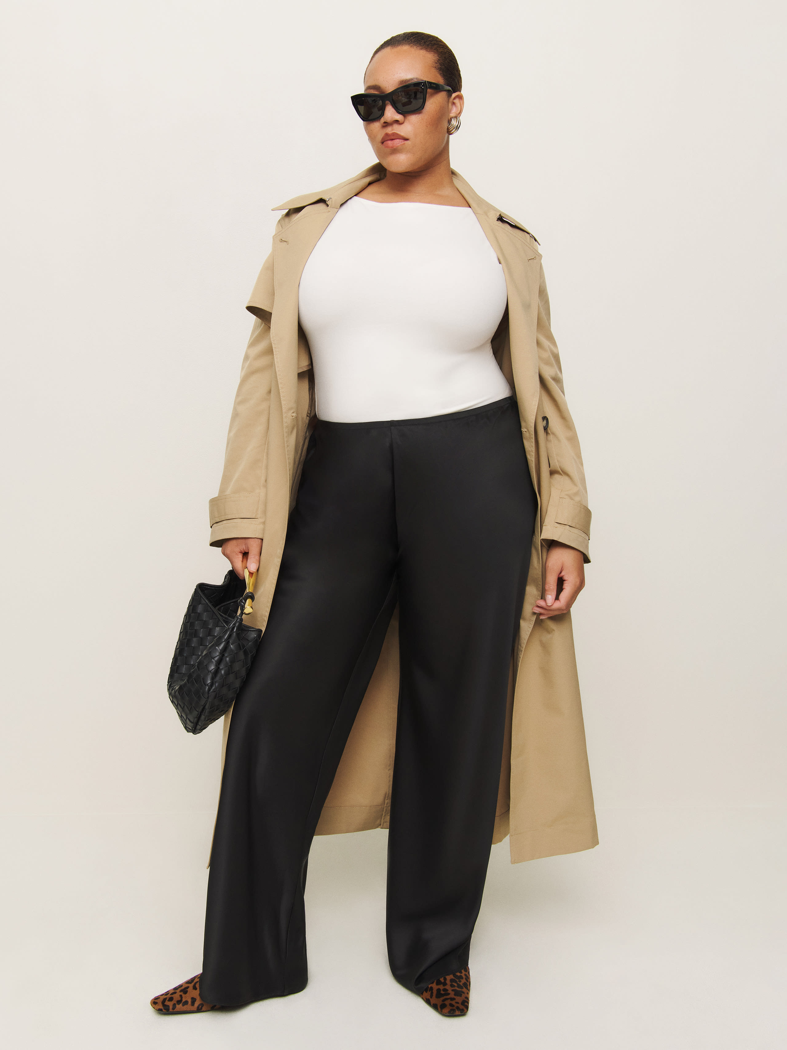 Reformation Gale Satin Mid Rise Bias Pant Es In Black