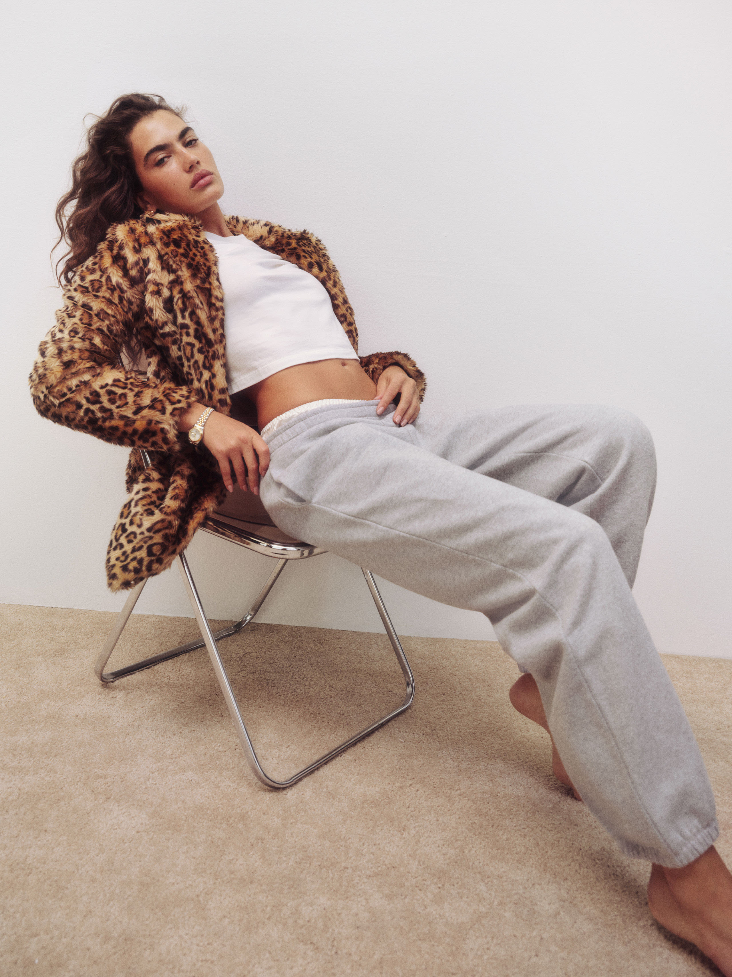 Reformation Skye Boyfriend Sweatpant In Heather Grey