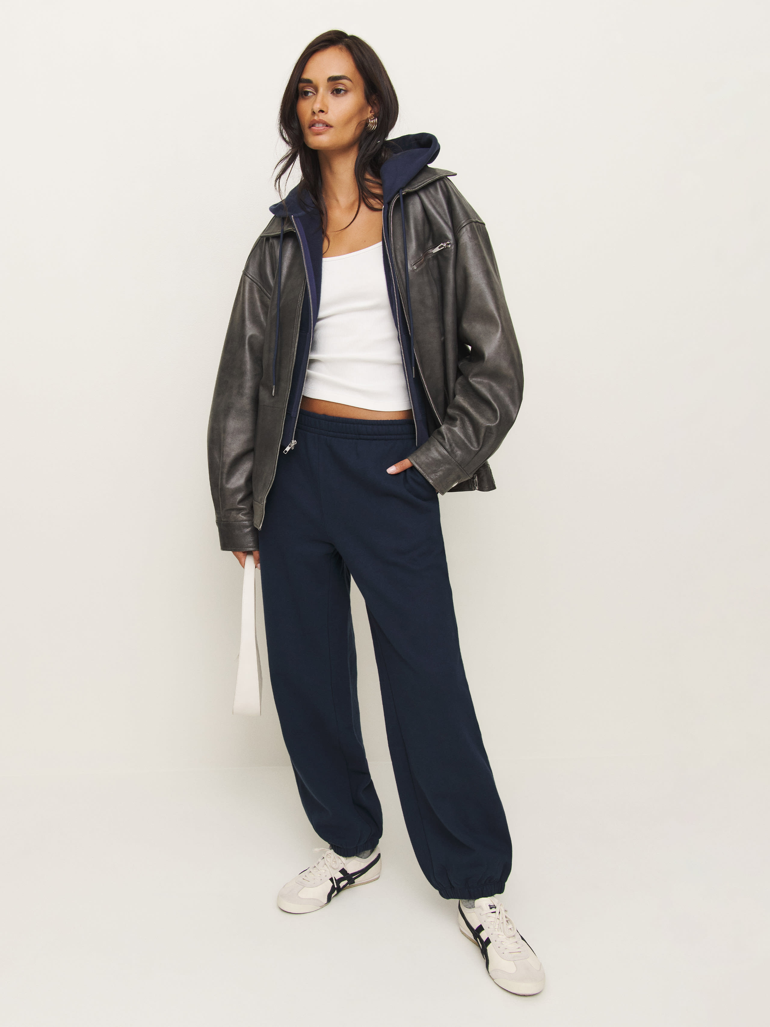 Shop Reformation Skye Boyfriend Sweatpant In Midnight