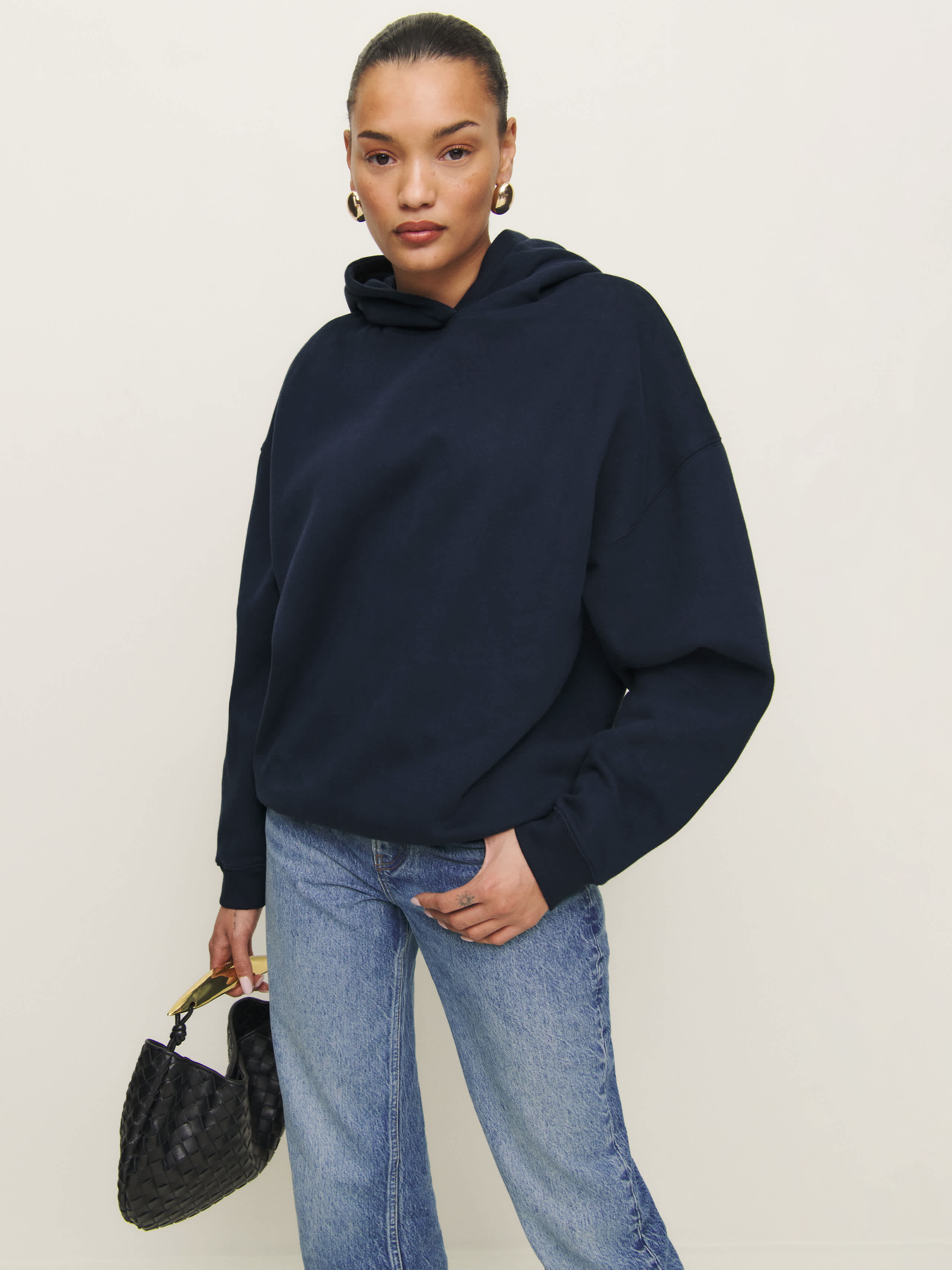 Reformation Tessa Hoodie In Midnight