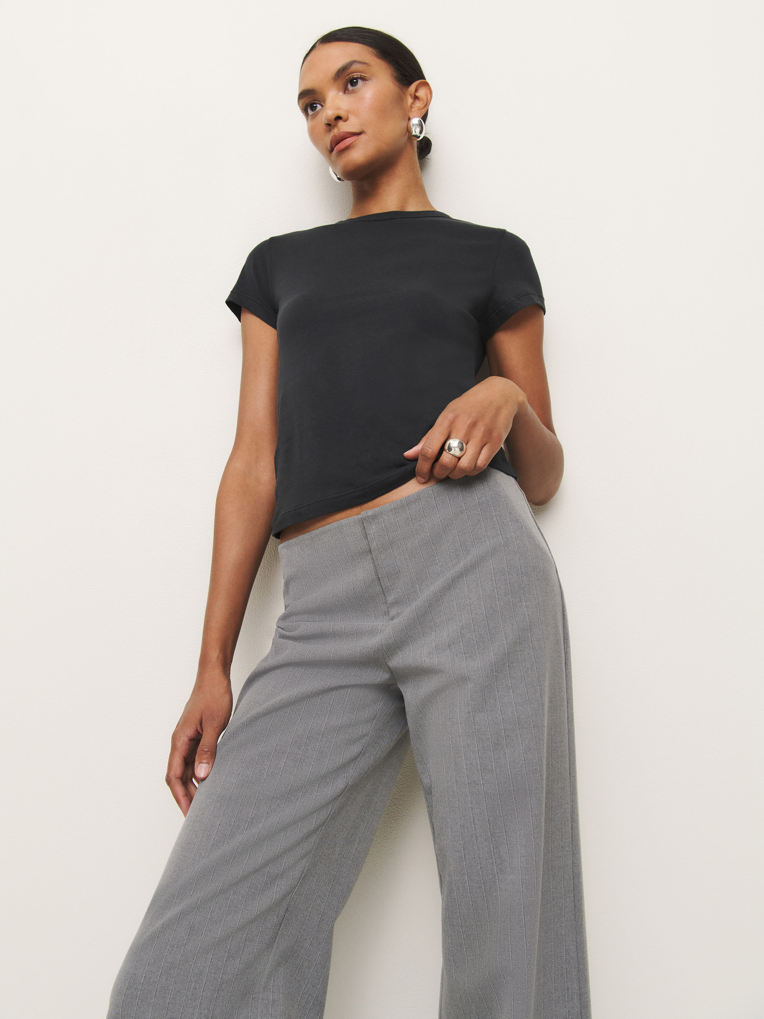 Shop Reformation Max Slim Tee In Black