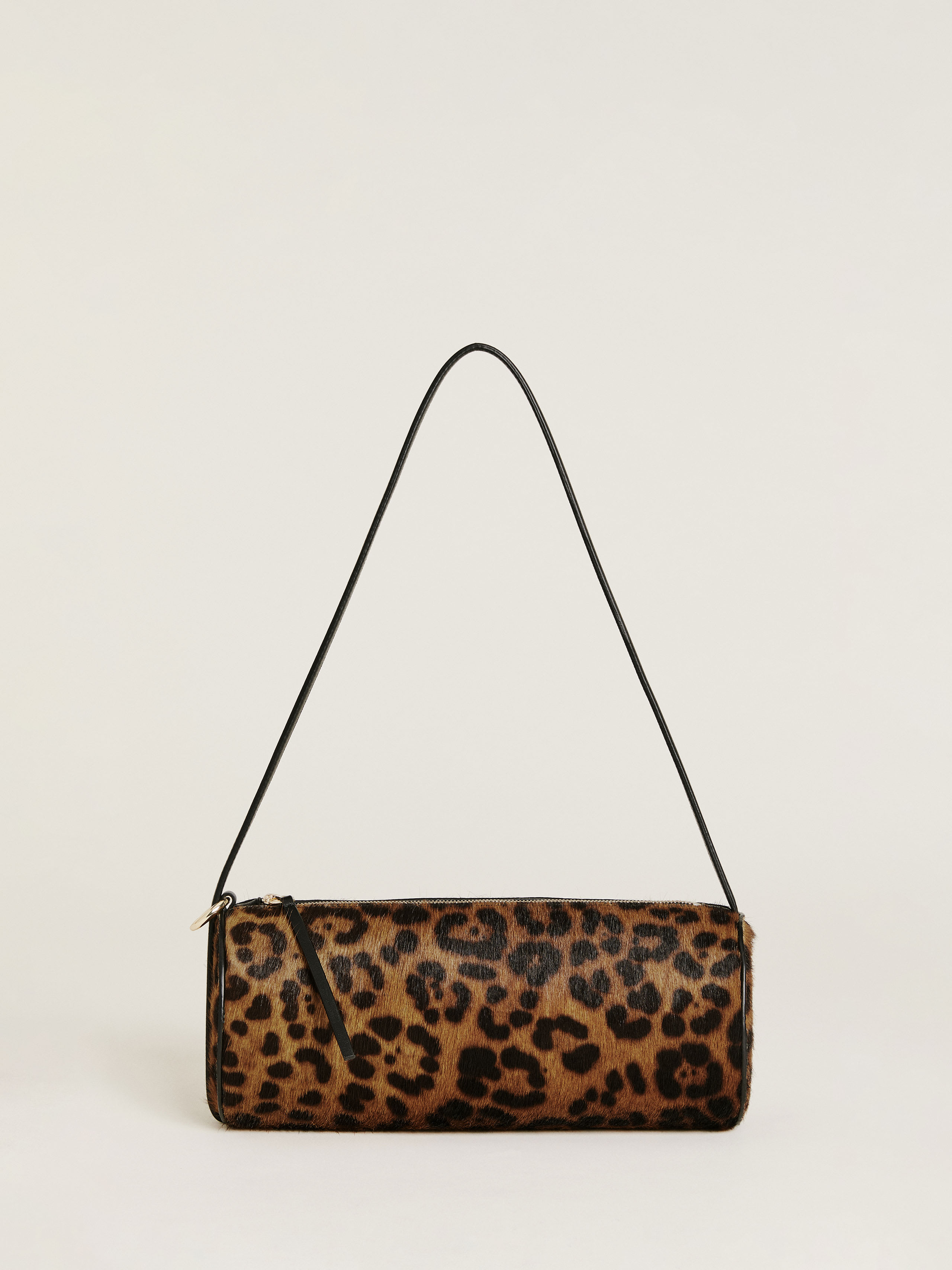 Reformation Simona Cylinder Bag In Leopard Haircalf