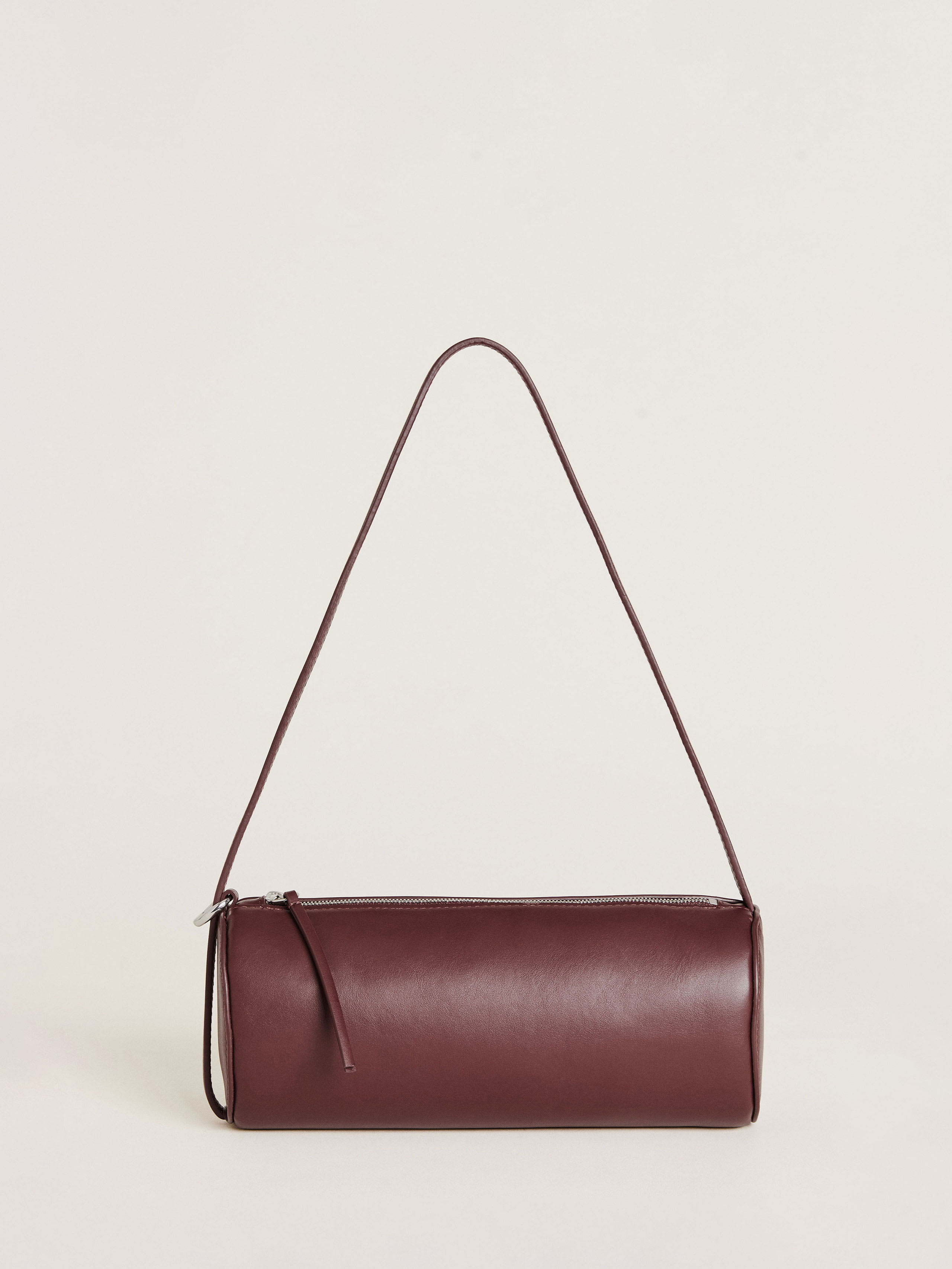 Reformation Simona Cylinder Bag In Ruby Leather
