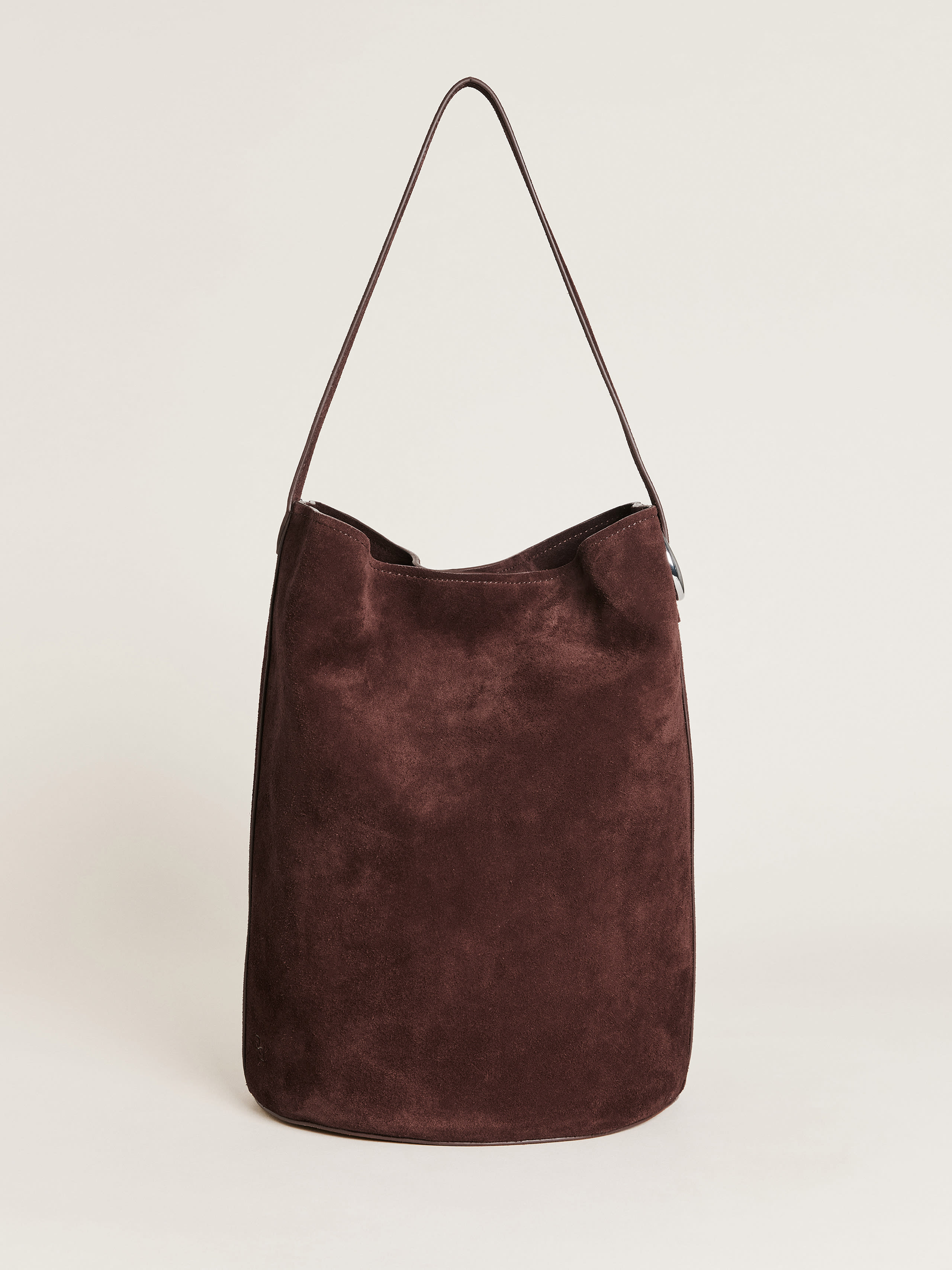 Shop Reformation Seleena Bucket Bag In Espresso Suede