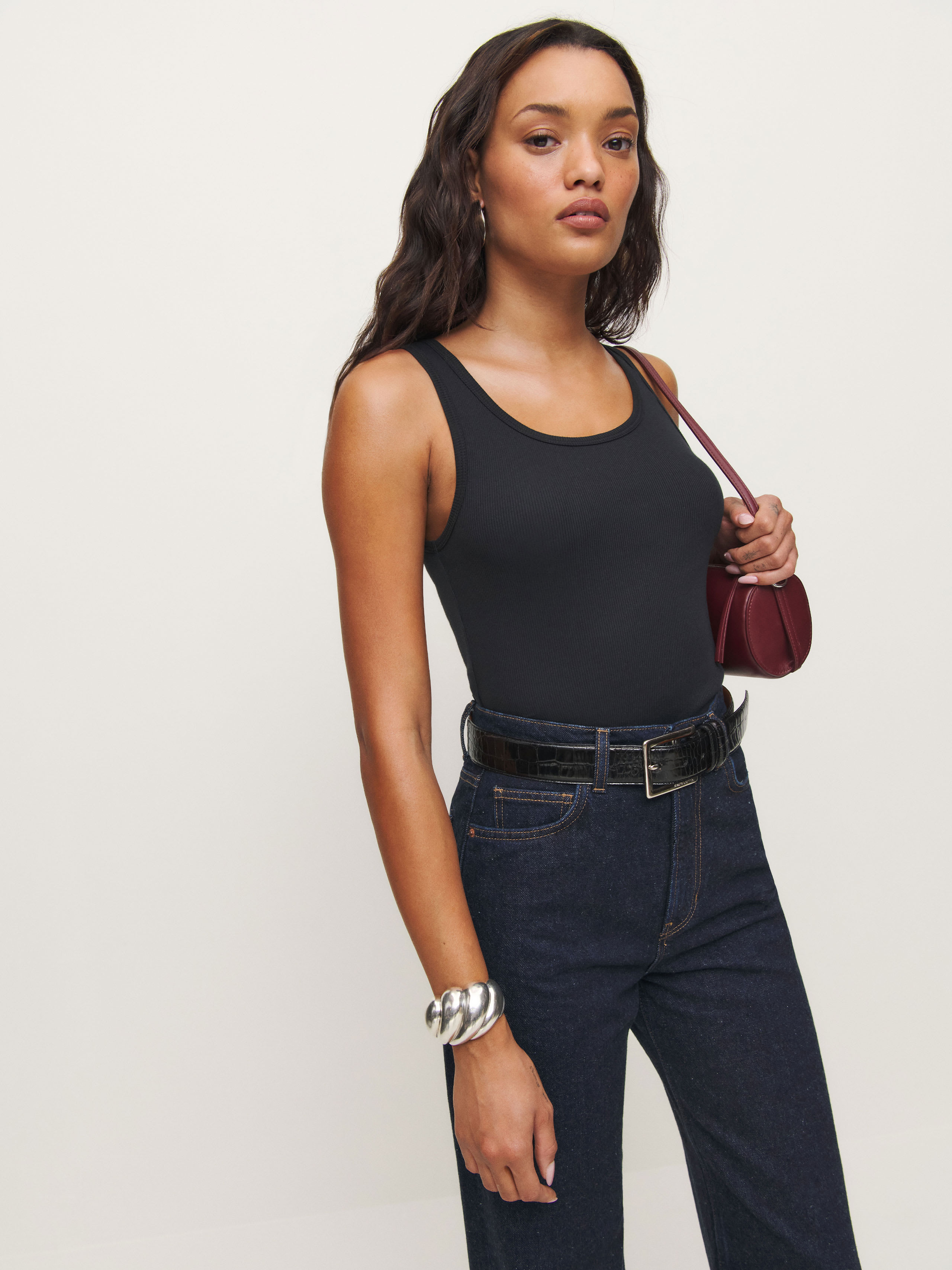 Reformation Olive Tank In Black