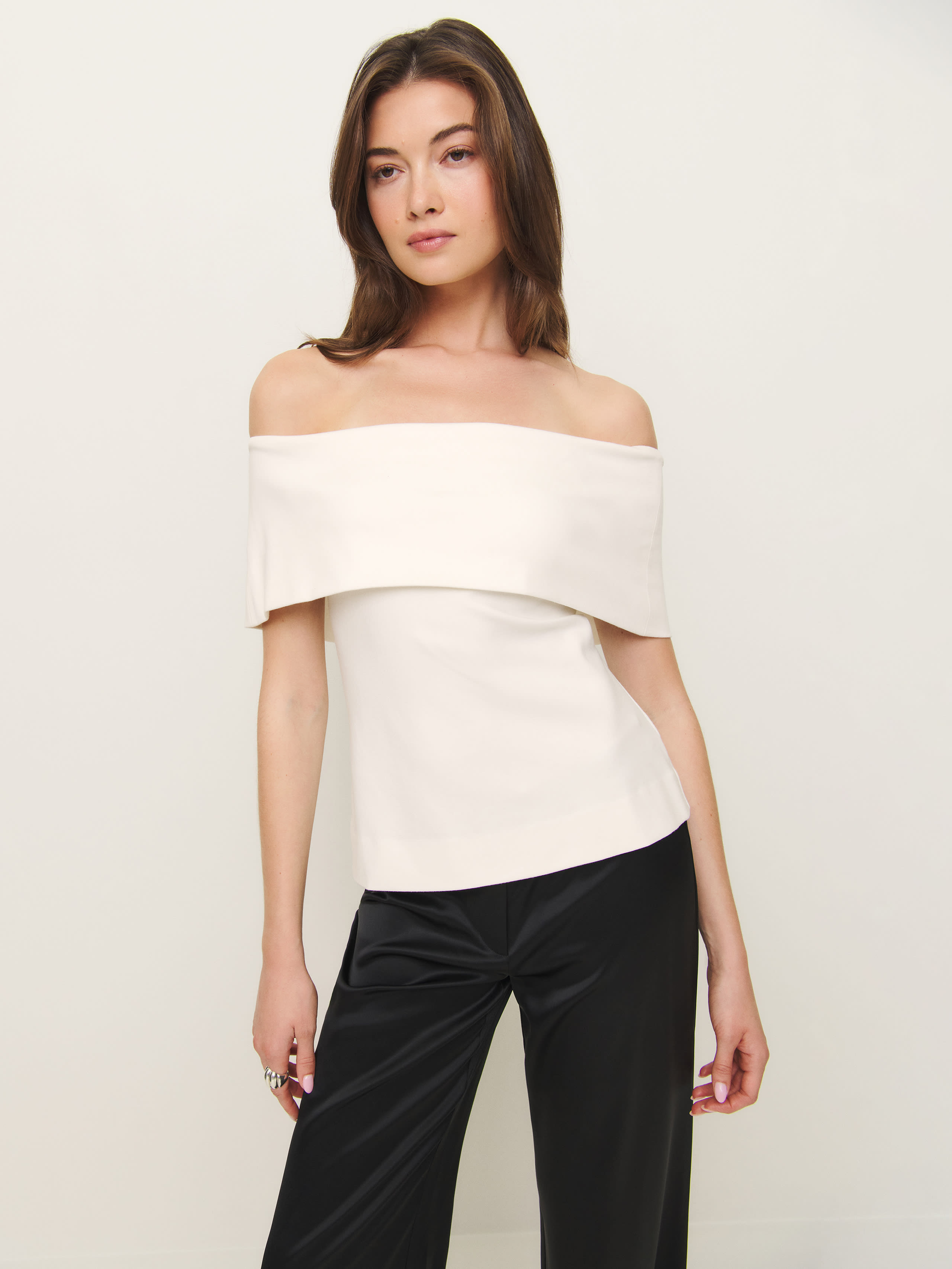 Shop Reformation Teddy Knit Top In Ivory