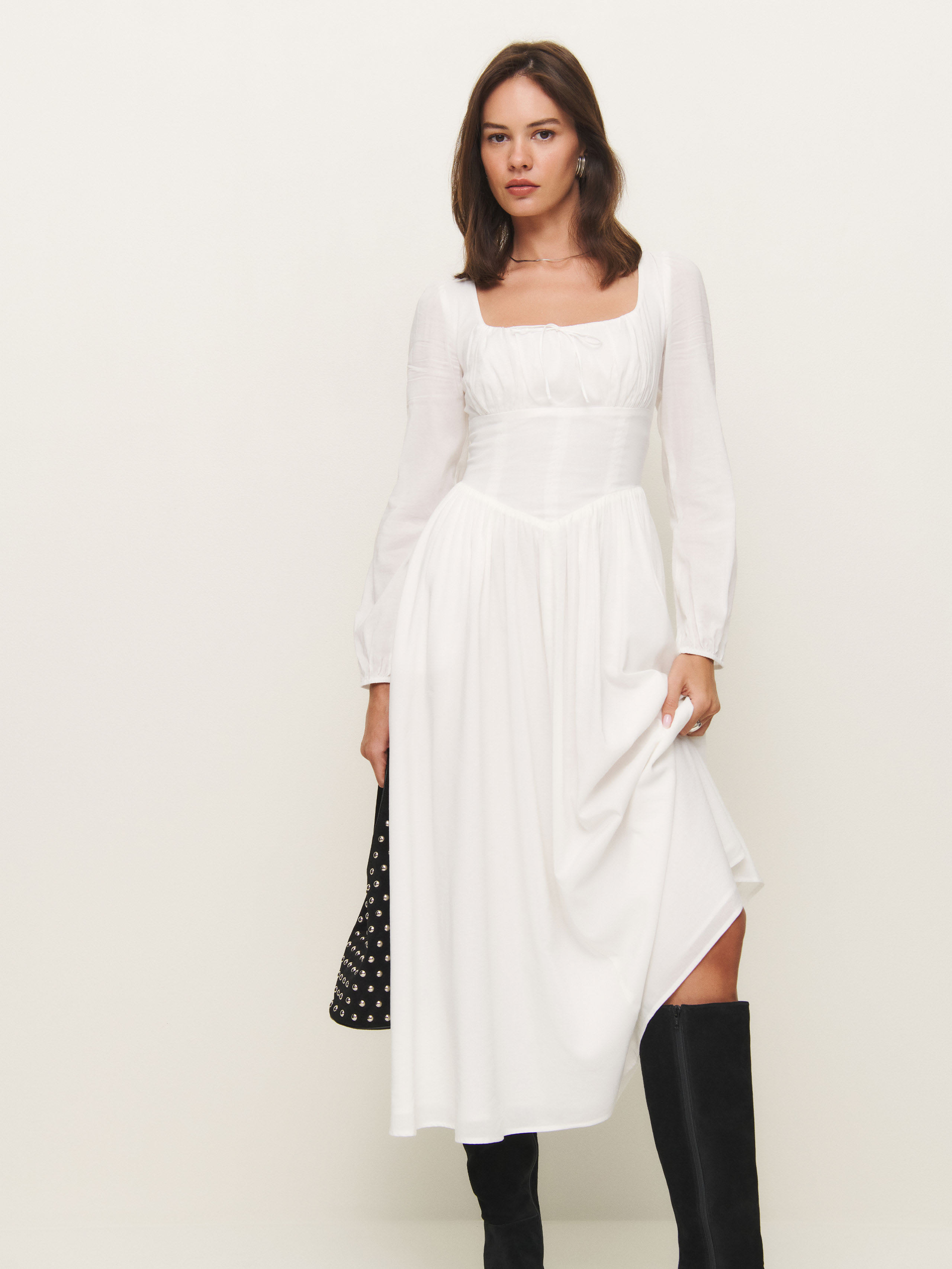 Reformation Oria Dress In Ivory