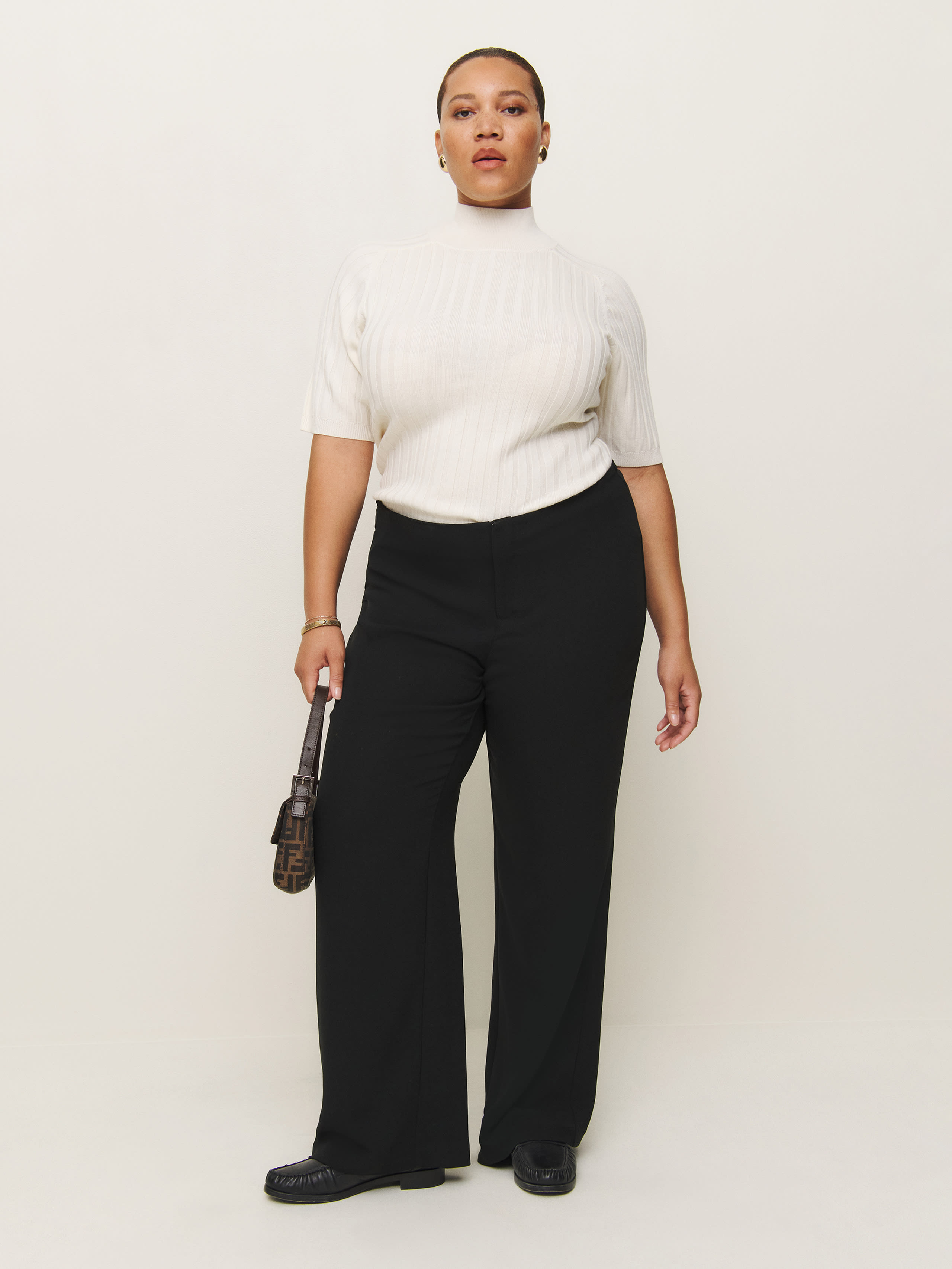 Reformation Vida Low Rise Pant Es In Black