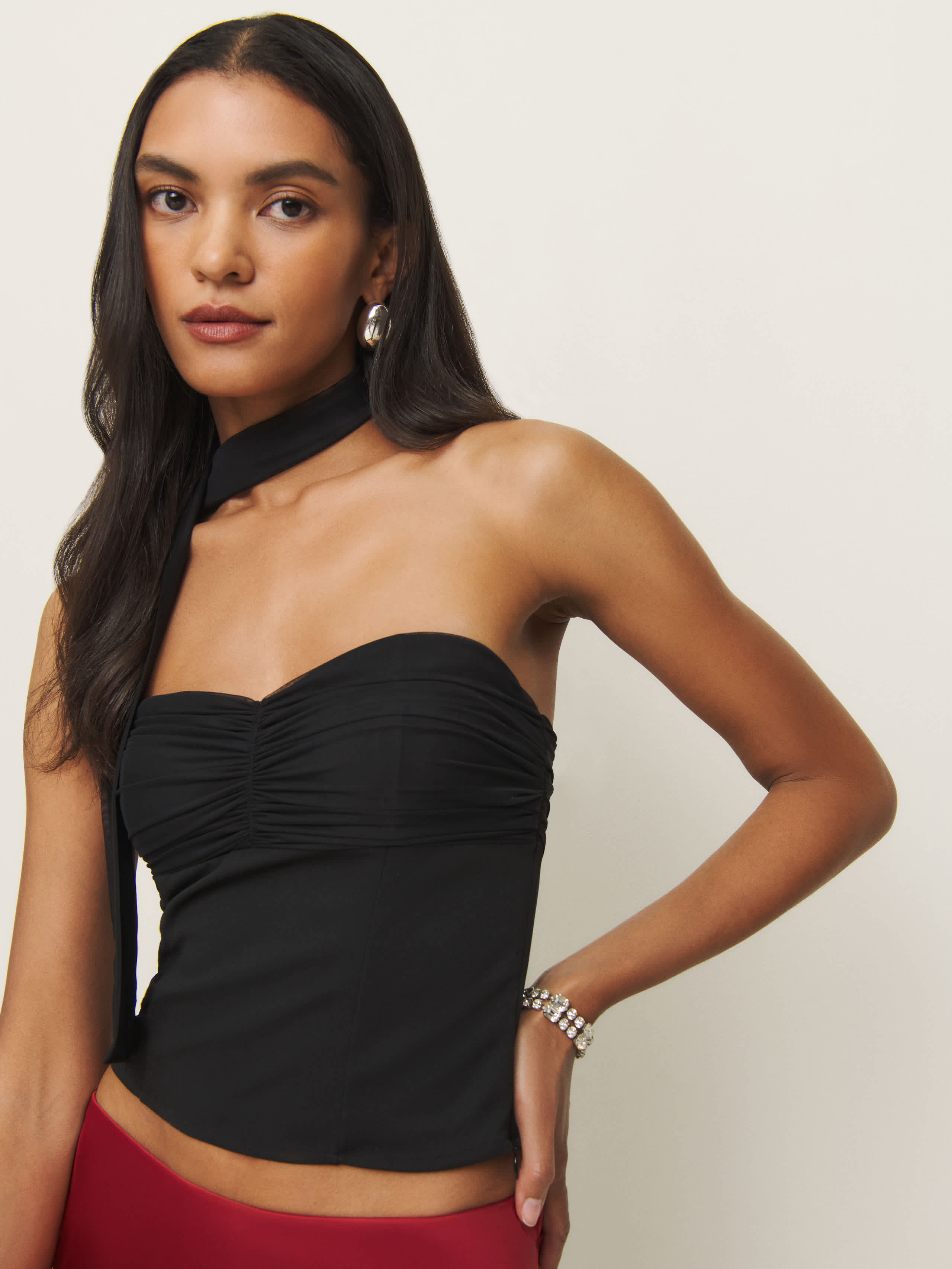 Reformation Ezra Knit Top In Black