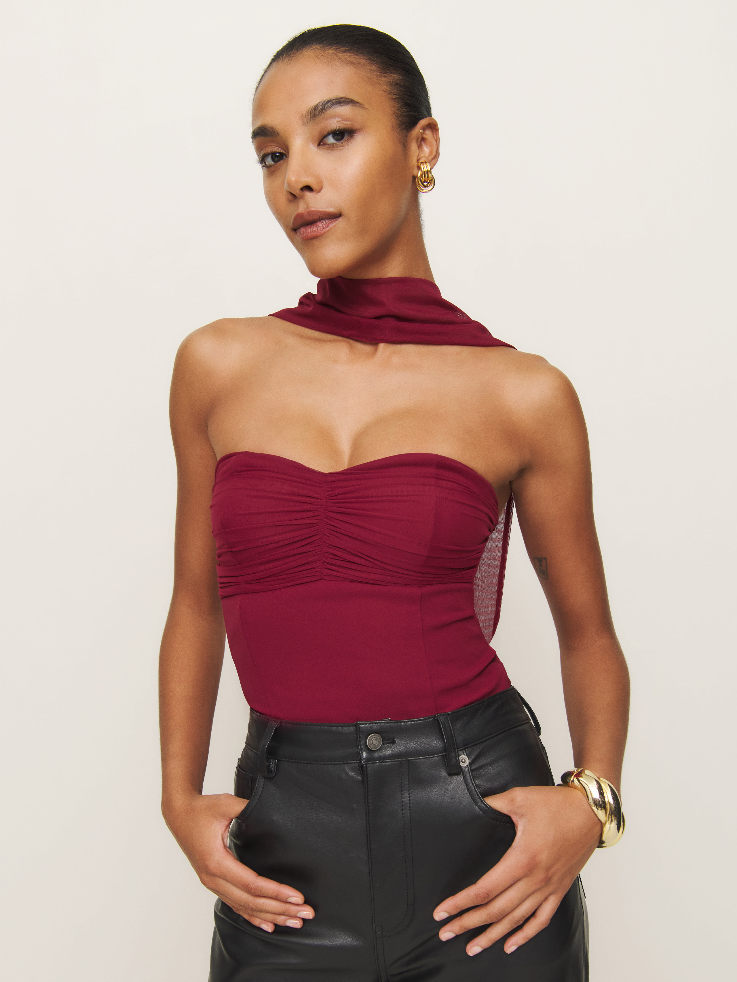 Shop Reformation Ezra Knit Top In Red