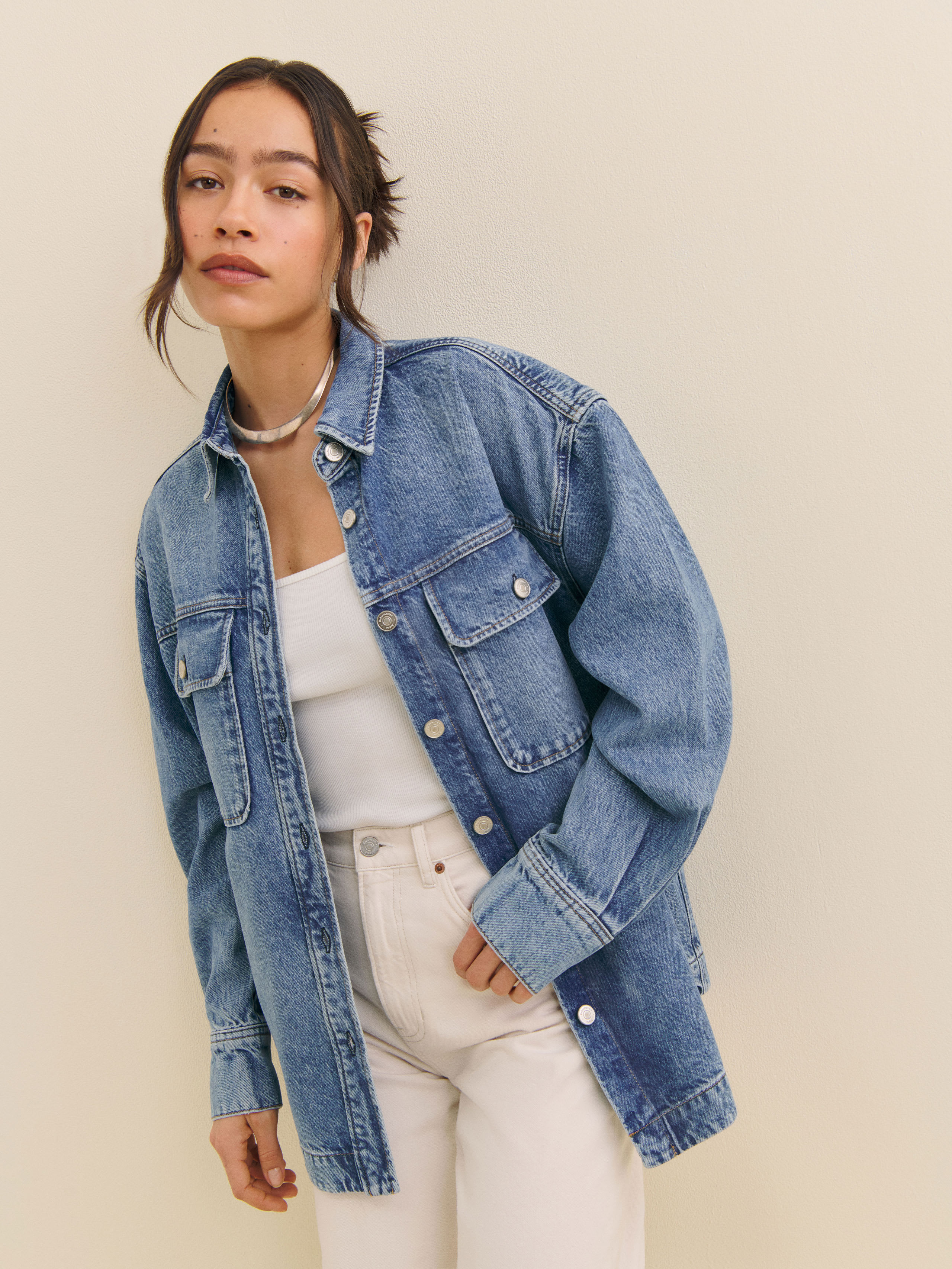 Reformation Carlos Denim Shirt In Colorado
